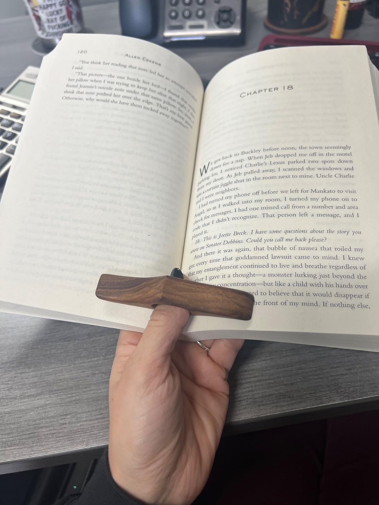 TILISMA Book Page Holder - Handmade Natural Walnut Thumb Bookmark - Novel Reading Accessories Gifts for Readers customer photo 2