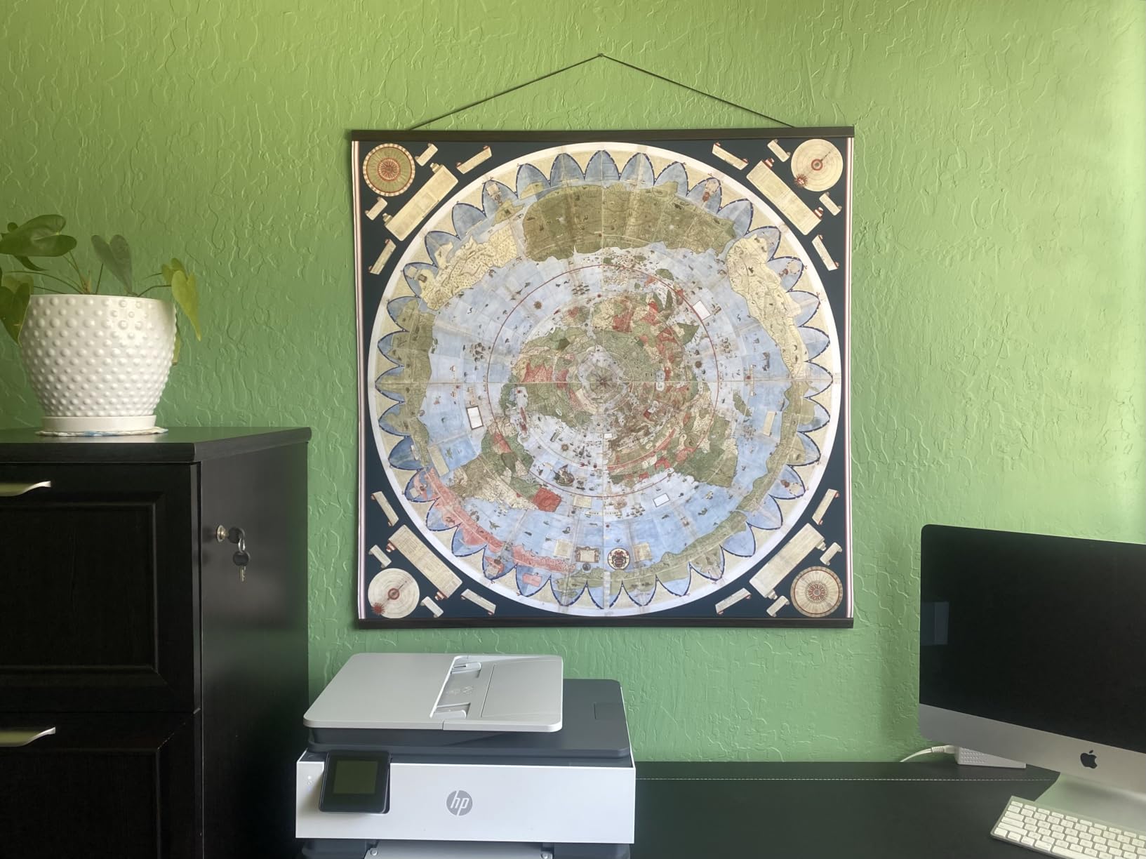 Historic Map - Map of the World, 1587, Urbano Monte - Vintage Wall Art - 24in x 24in customer photo 1