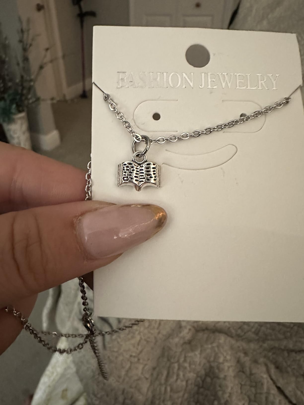 Book Lover Pendant Necklace - Reading Jewelry for Book Club, Librarian, Bookworm Gift customer photo 2