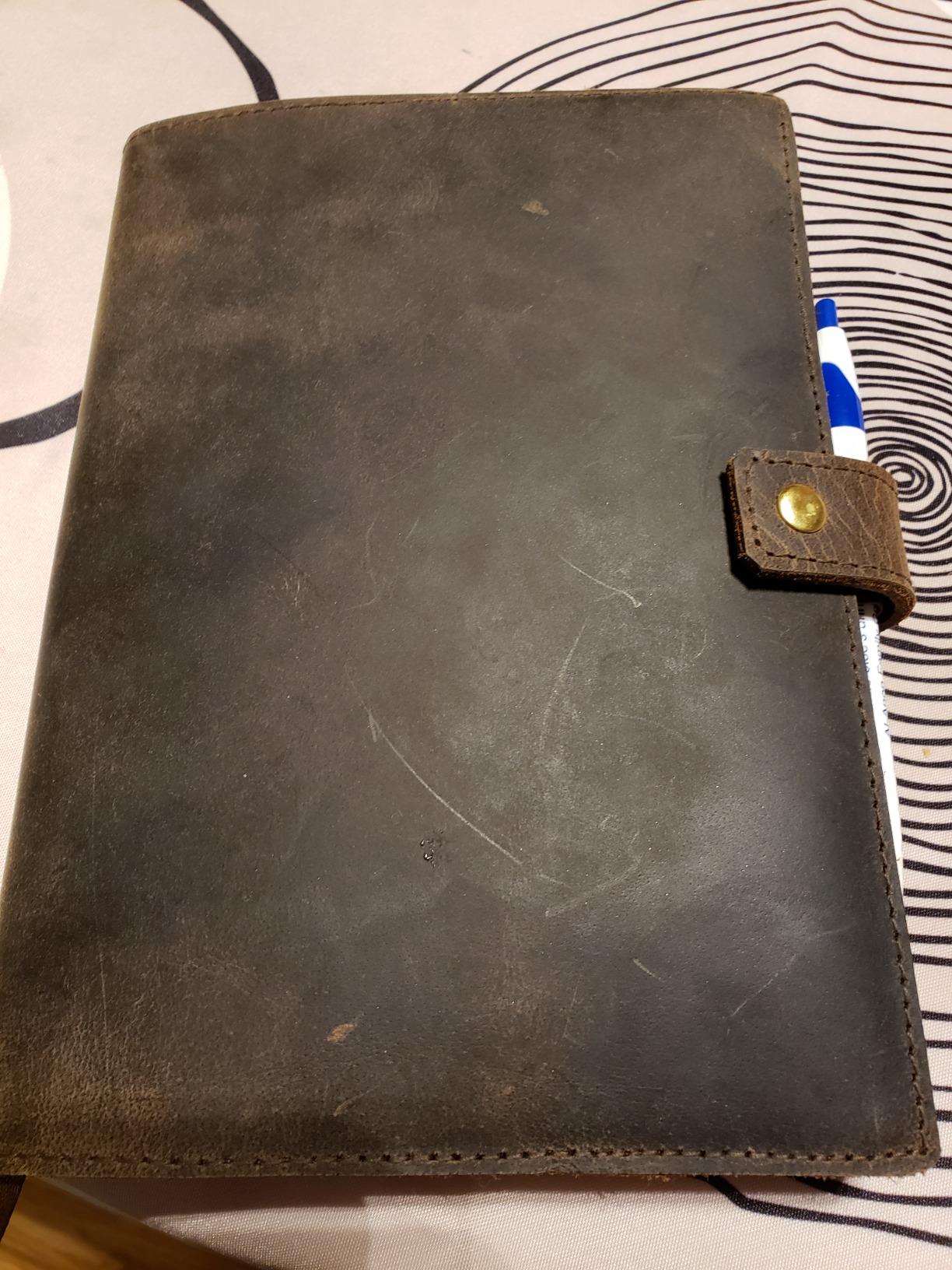Refillable Leather Journal, Premium Lined A5 Writing Notebook Cover, Pen Holder & Card Slot, 200 Pages, 9 x 6 Inches Leather Bound Journal for Men & Women, Best Gift for Travel Diary customer photo 2