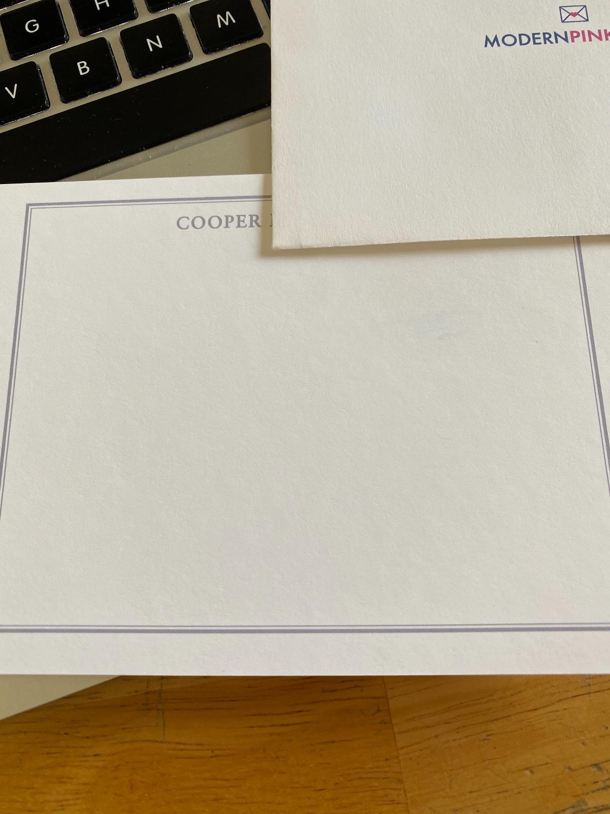 Modern Pink Paper Personalized Stationary for Men or Women, Professional Personalized FOLDED Note Cards customer photo 2