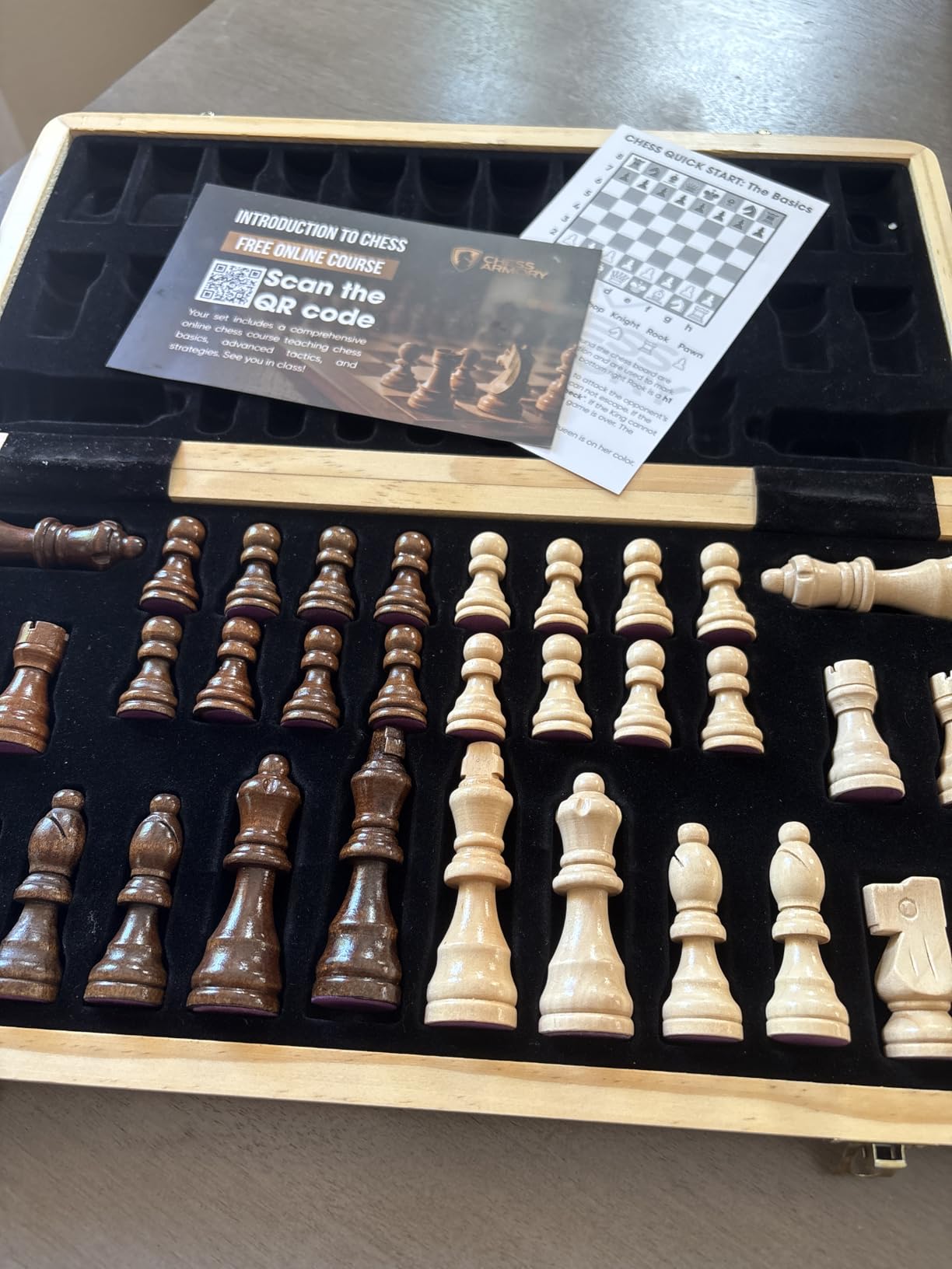15 Inch Magnetic Wooden Chess Set for Adults & Kids - Folding Travel Chess Board with Handcrafted Staunton Pieces, Extra Queens, and Storage Slots customer photo 1