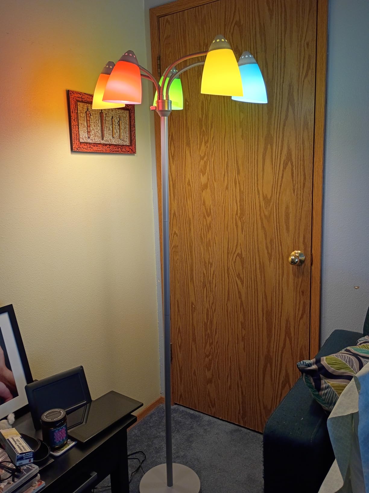 Brightech Medusa LED Floor Lamp - Multi-Head Dimmable Floor Lamp for Living Rooms & Offices - Tall Lamp with Interchangeable Shades, Adjustable Standing Lamp for Bedroom Reading - Silver customer photo 1