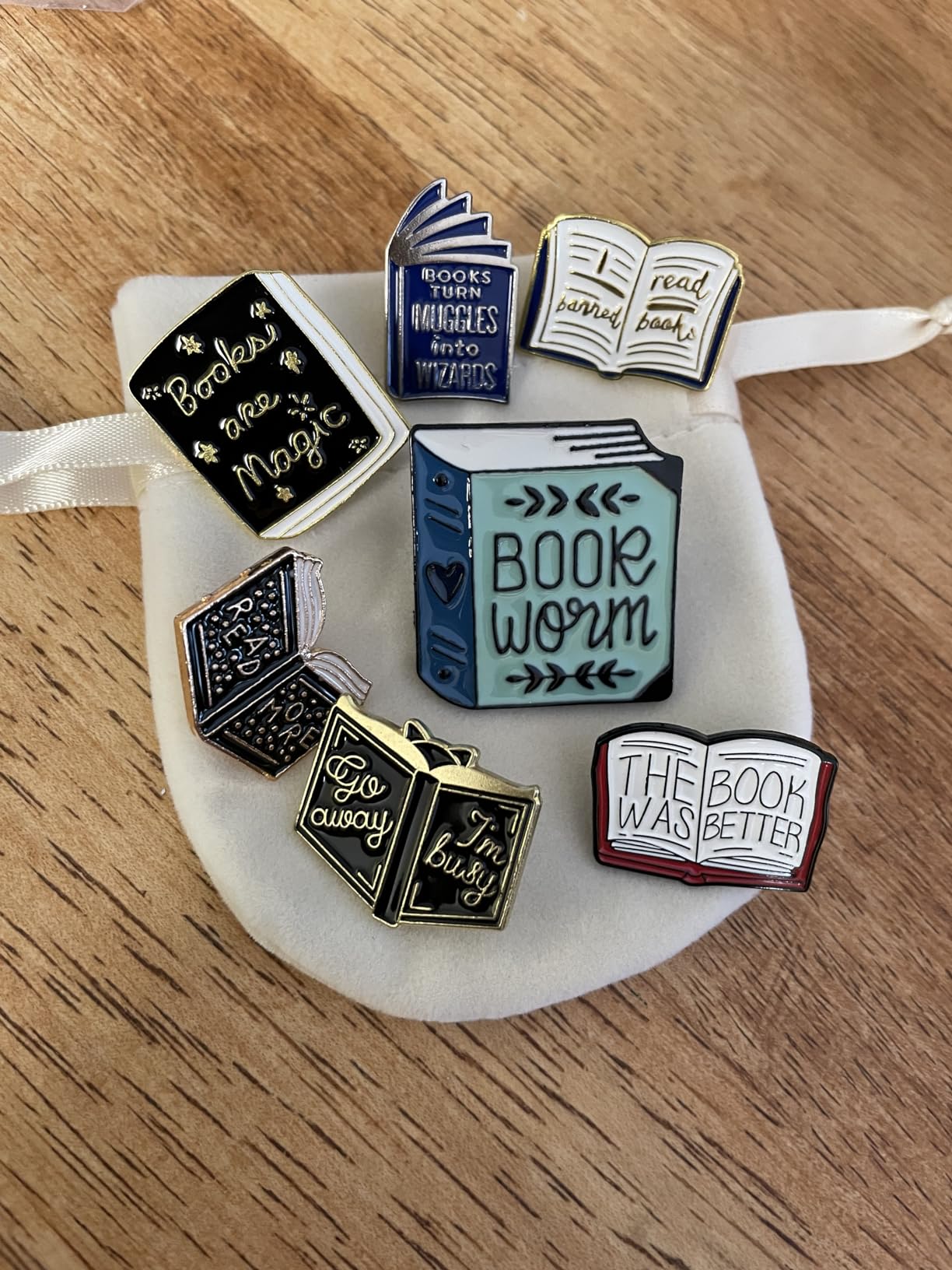 Book Lover Gifts Enamel Pins Set, Reading Book Pins with Storage Bag, Cute Bookish Pins for Backpacks Jackets Hats, Gifts for Readers Teachers Students Librarians customer photo 1