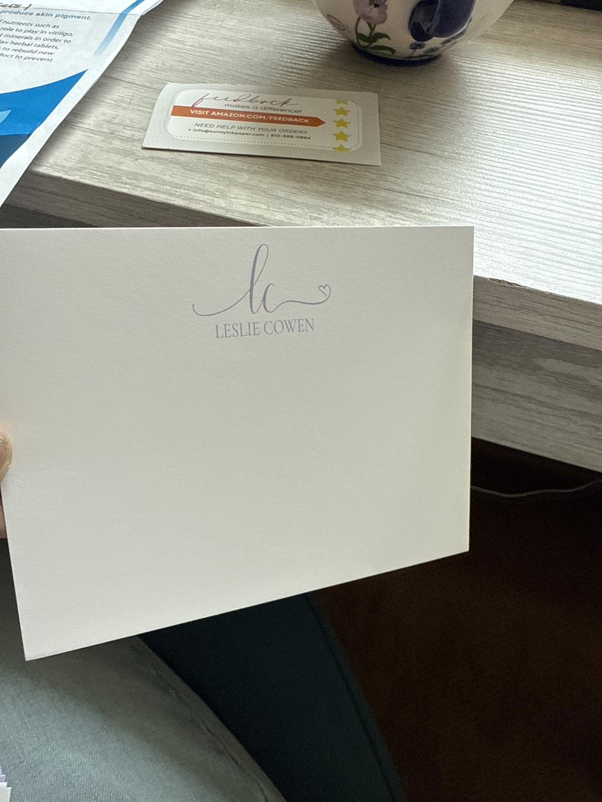 Personalized Custom Monogram Initials Note Cards - Flat and Folded Correspondence Stationery - Thank You Notes customer photo 1