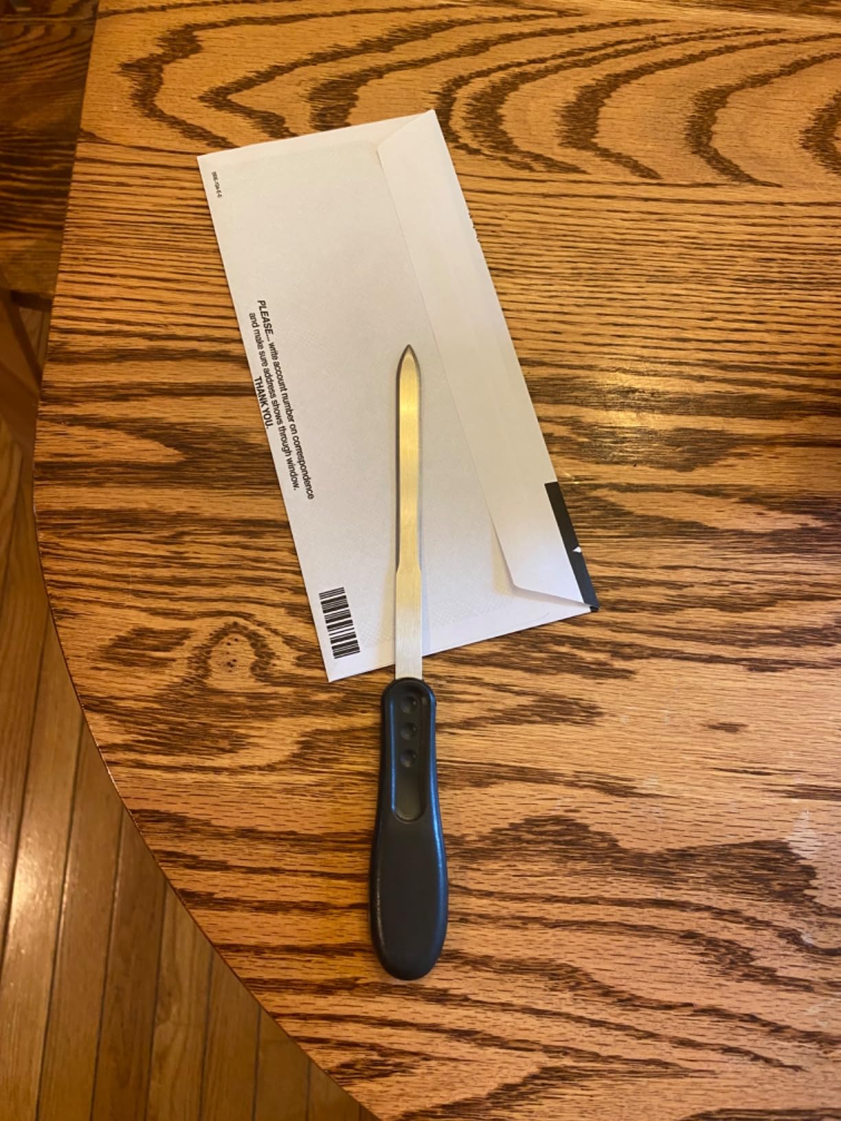 Envelope Letter Opener, Black, 1 Pieces | Durable Sharp Edge | Ergonomic Grip Handle | Opens Mail with Ease customer photo 1