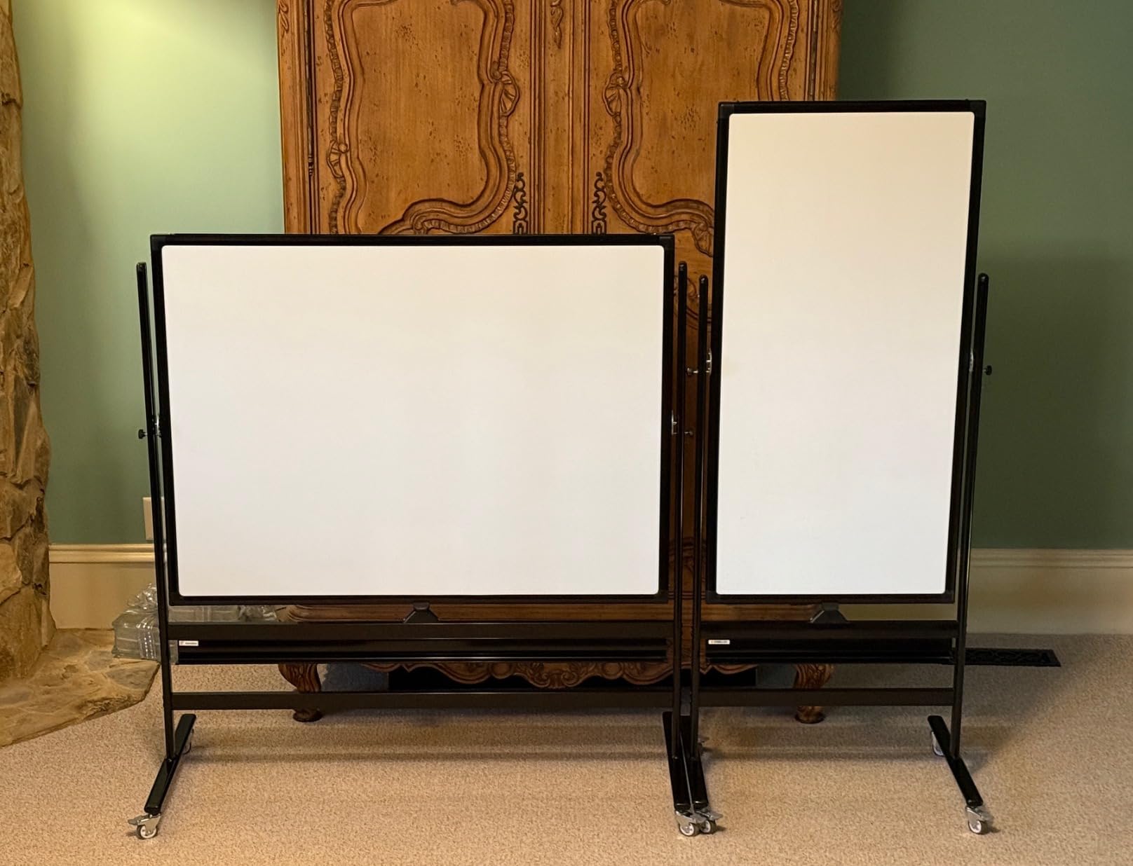 Rolling Dry Erase Board 46 x 32 - Large Portable Magnetic Whiteboard with Stand - Double Sided Easel Style with Wheels - Mobile Standing Whiteboard for Office, Classroom & Home customer photo 1