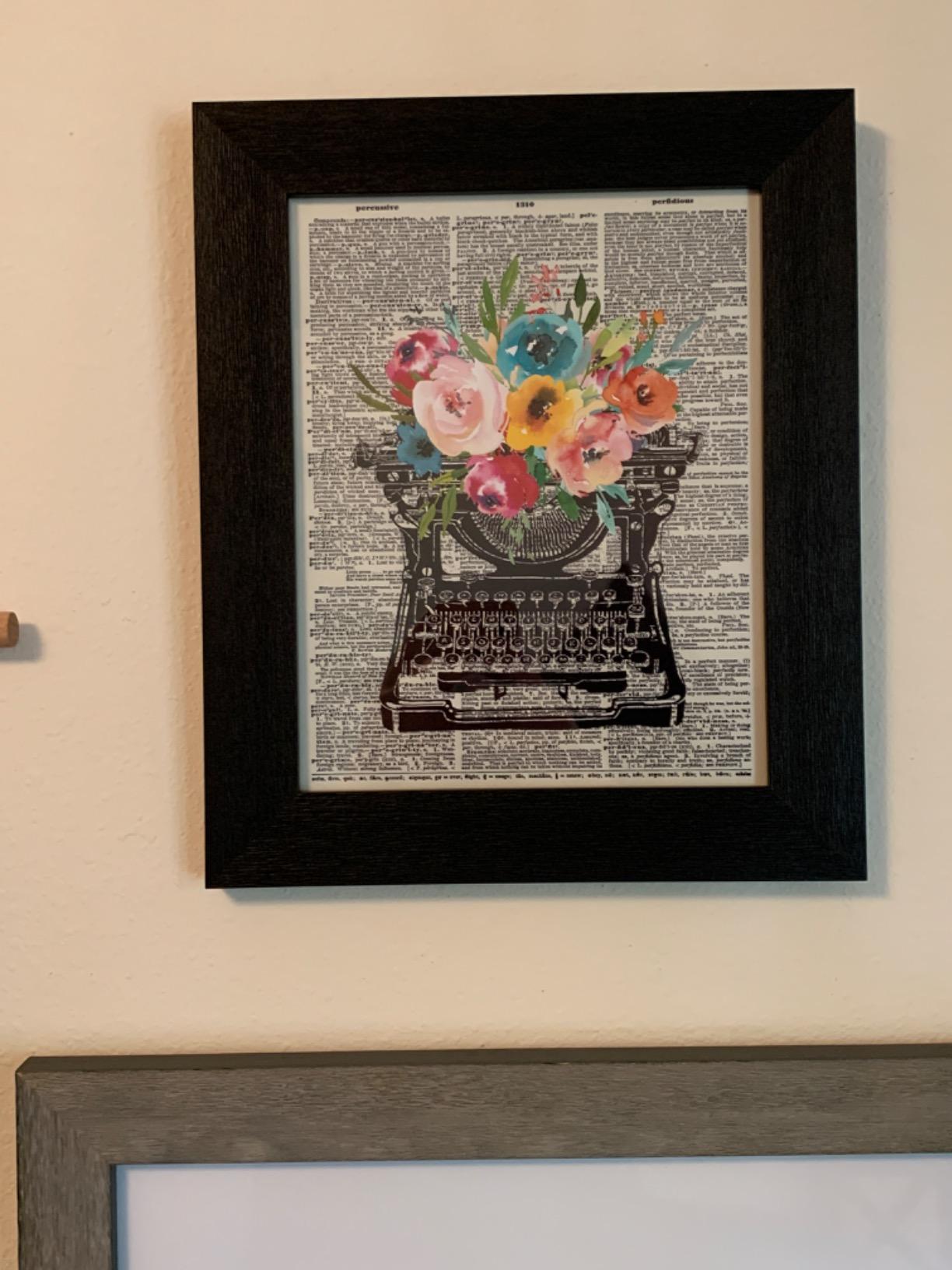 Vintage Floral Typewriter Dictionary Wall Art - 8x10 customer photo 2