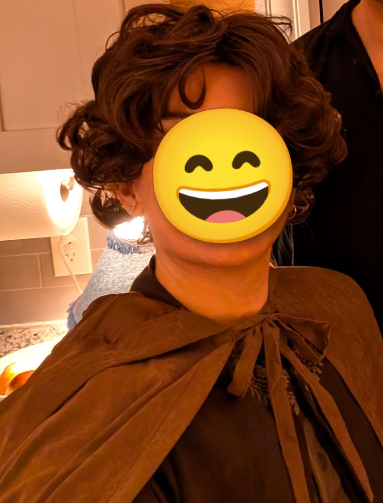 Men Wigs Dark Brown Short Curly Layered Cosplay Halloween Character Costume Man Wig customer photo 1