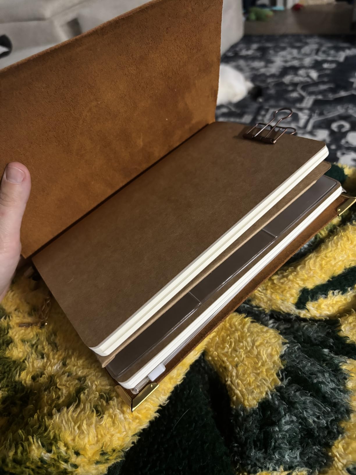 Wanderings A6 Travelers Notebook/Handcrafted Genuine Leather Journal - 11.5 x 15.5 cm - This Small Refillable Travel Journal is Rugged Enough to Capture All Life's Adventures. 100 GSM Blank Inserts customer photo 1