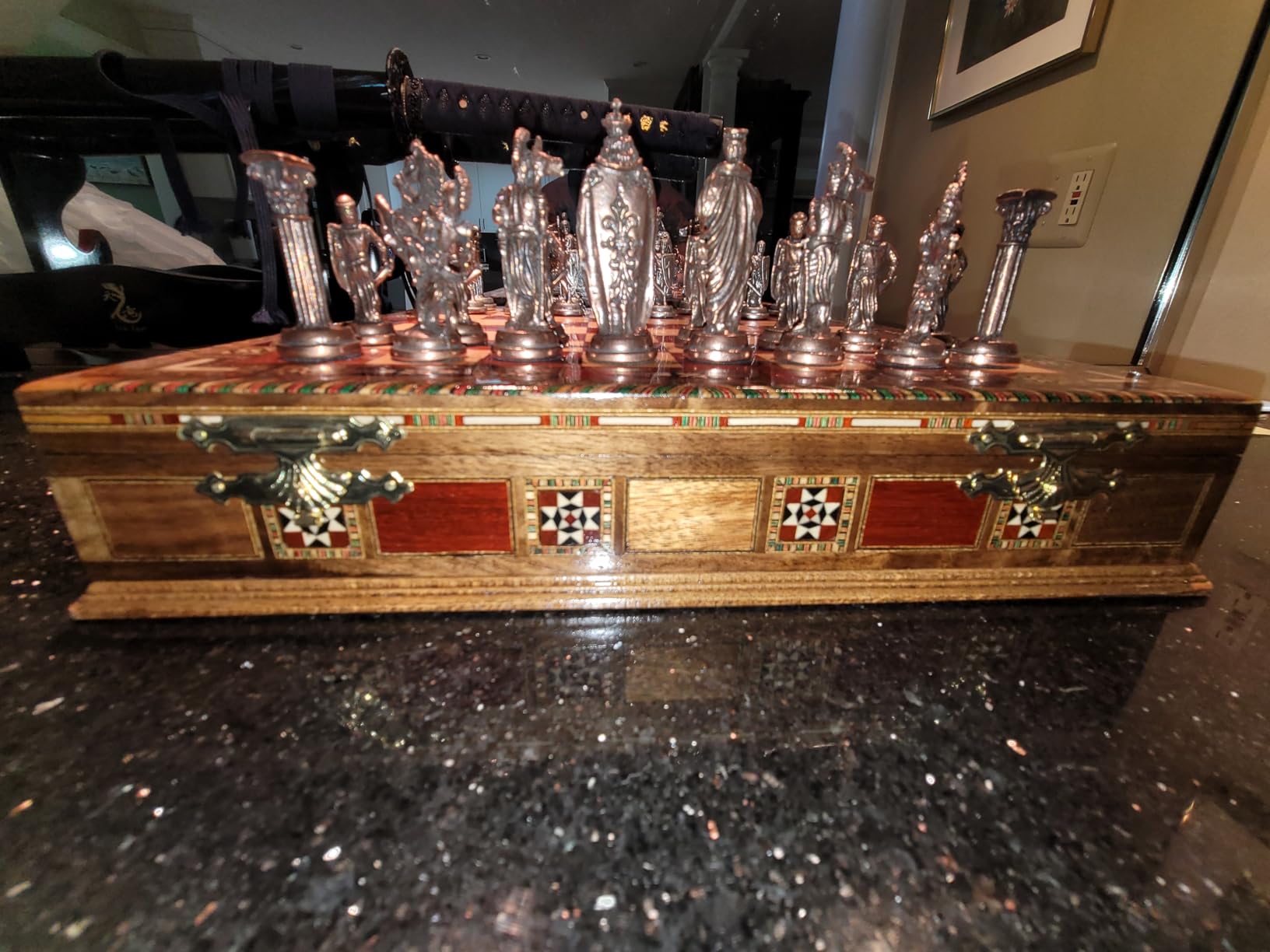Medieval British Army Antique Copper Metal Chess Set for Adults customer photo 1