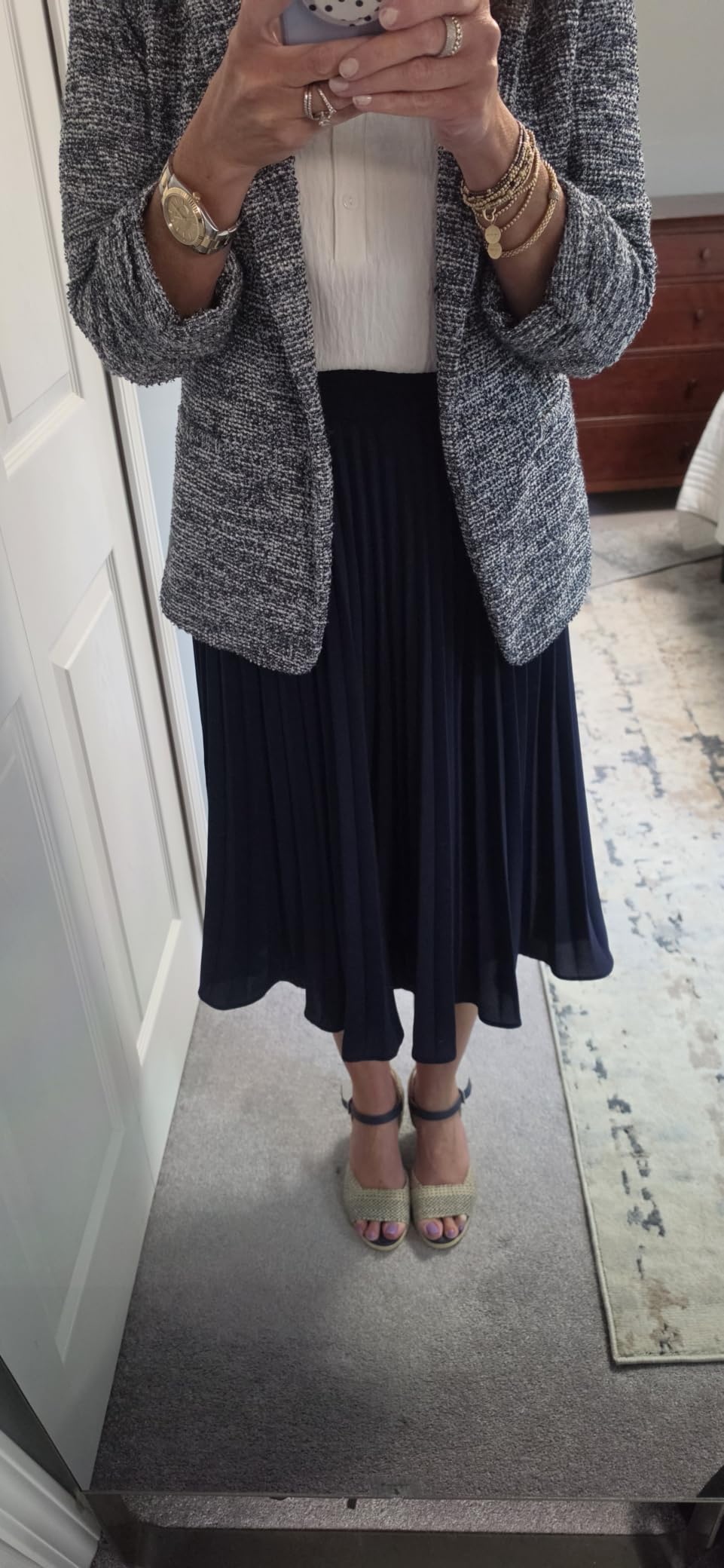 GRACE KARIN Pleated Midi Skirt for Women Chiffon A-Line Outfits customer photo 1