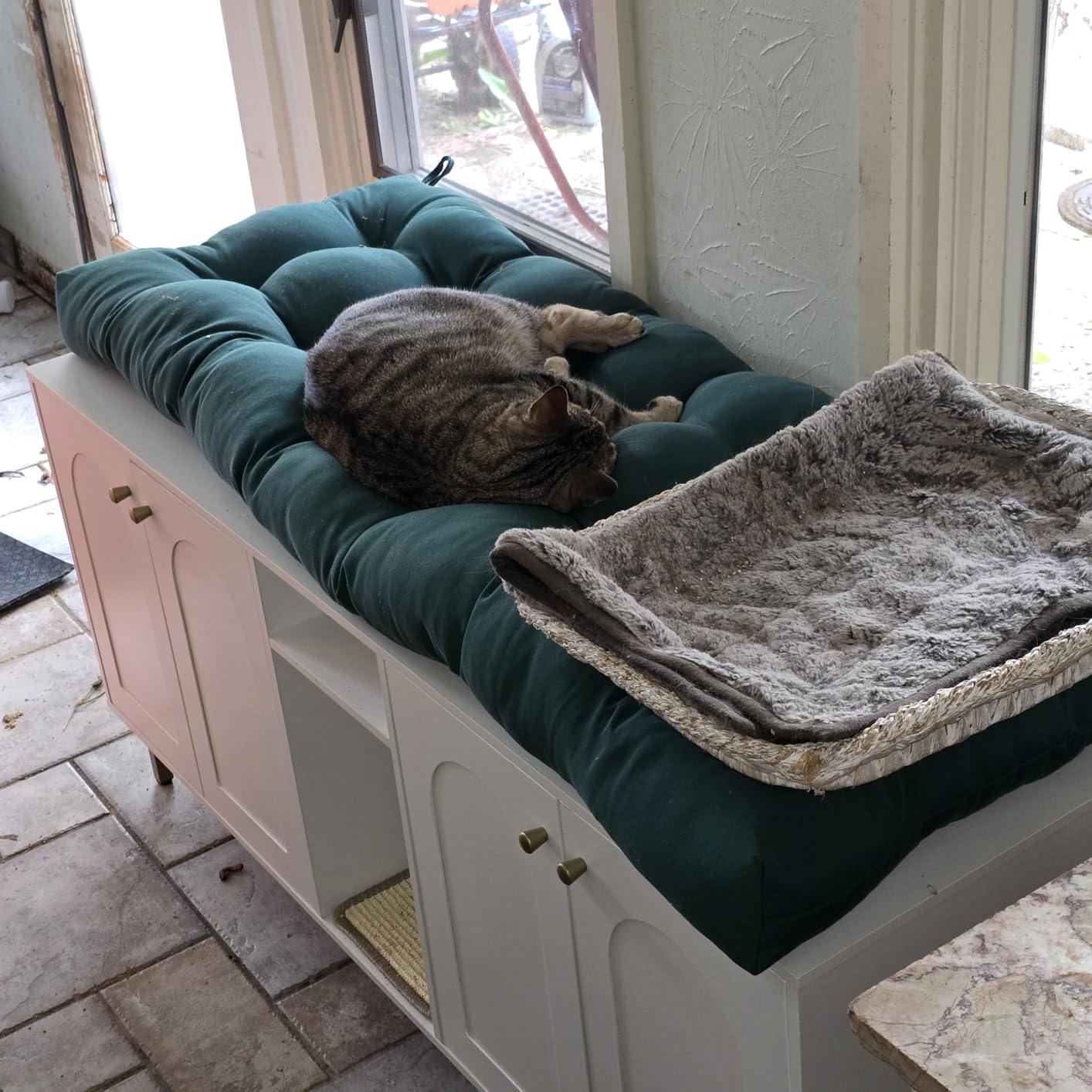 Blazing Needles Twill Tufted Bench Cushion, 60