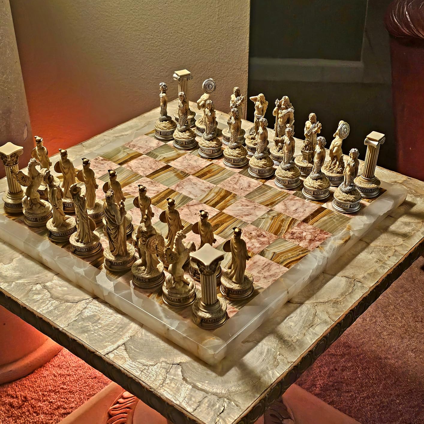 Greek Mythology Olympus Gods Zeus vs Poseidon Set of Chess Men Pieces Bronze and Pewter Color - NO Board customer photo 1