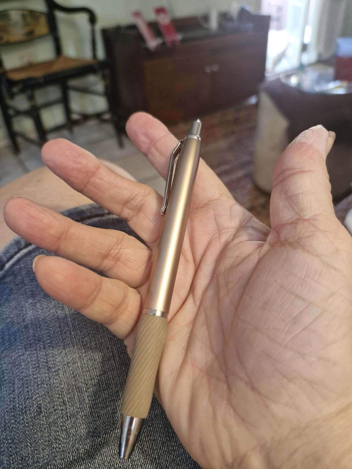 Sharpie S-Gel, Gel Ink Pens, Medium Point (0.7mm), Sleek Metal Barrel, Champagne, Black Ink, 4 Count customer photo 1