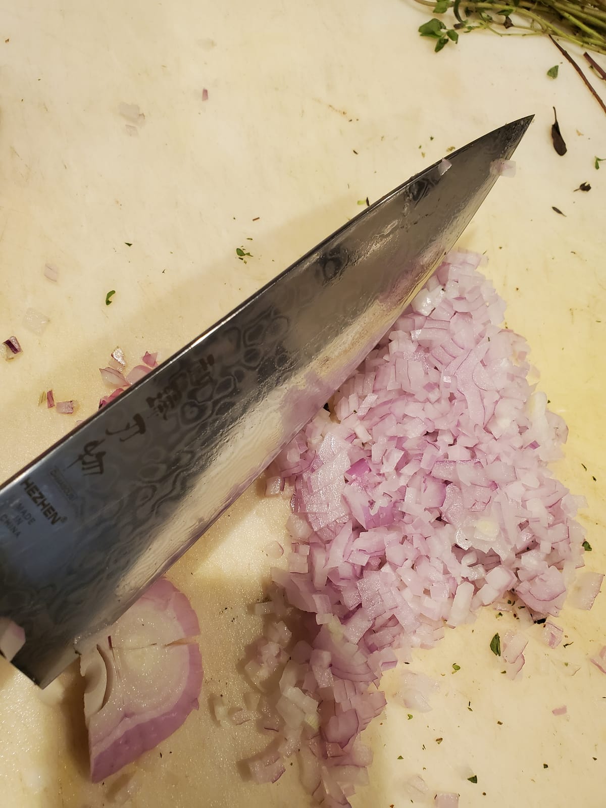HEZHEN Damascus Chef Knife, 8.3 Inches | 67 Layers Damascus Steel, VG10 Gyuto Knife, Master Series, Figured Sycamore Wood Handle, Razor-Sharp Blade customer photo 2