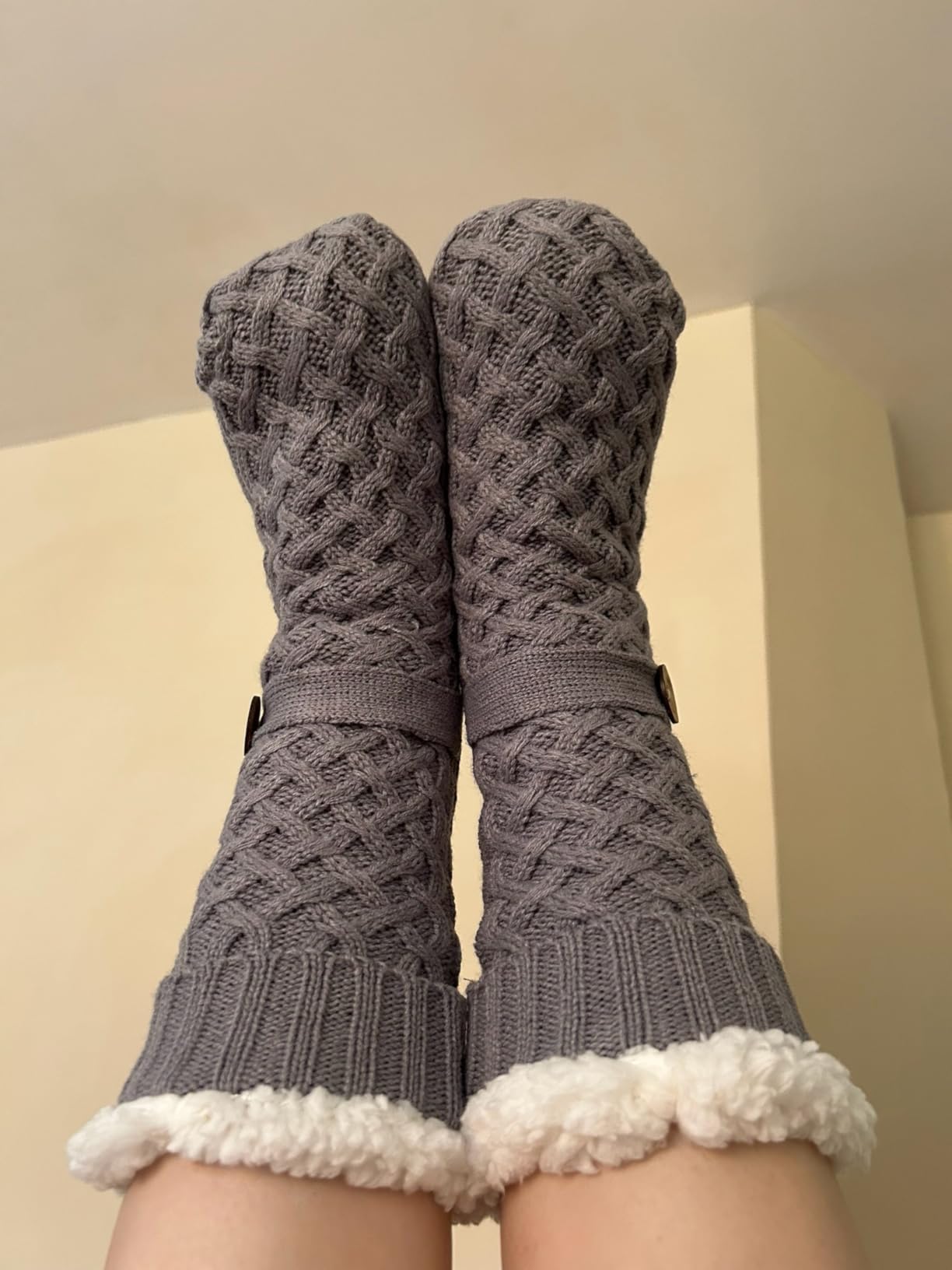 Sherpa Lined Slipper Socks for Women, Non-Slip Cozy Winter House Socks, Soft Fuzzy Socks, Gifts for Women & Ladies Stocking Stuffers customer photo 1