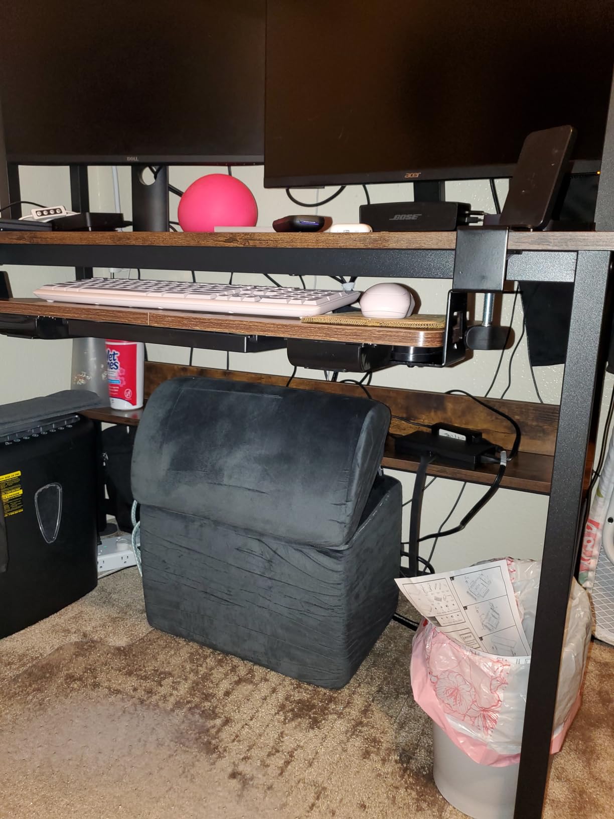 Computer Desk with Hutch and Bookshelves, Large Leg Room 47 inch Width Black Desk with Space Saving Storage Shelves for Home Office,Study, Work, Easy Assemble customer photo 2