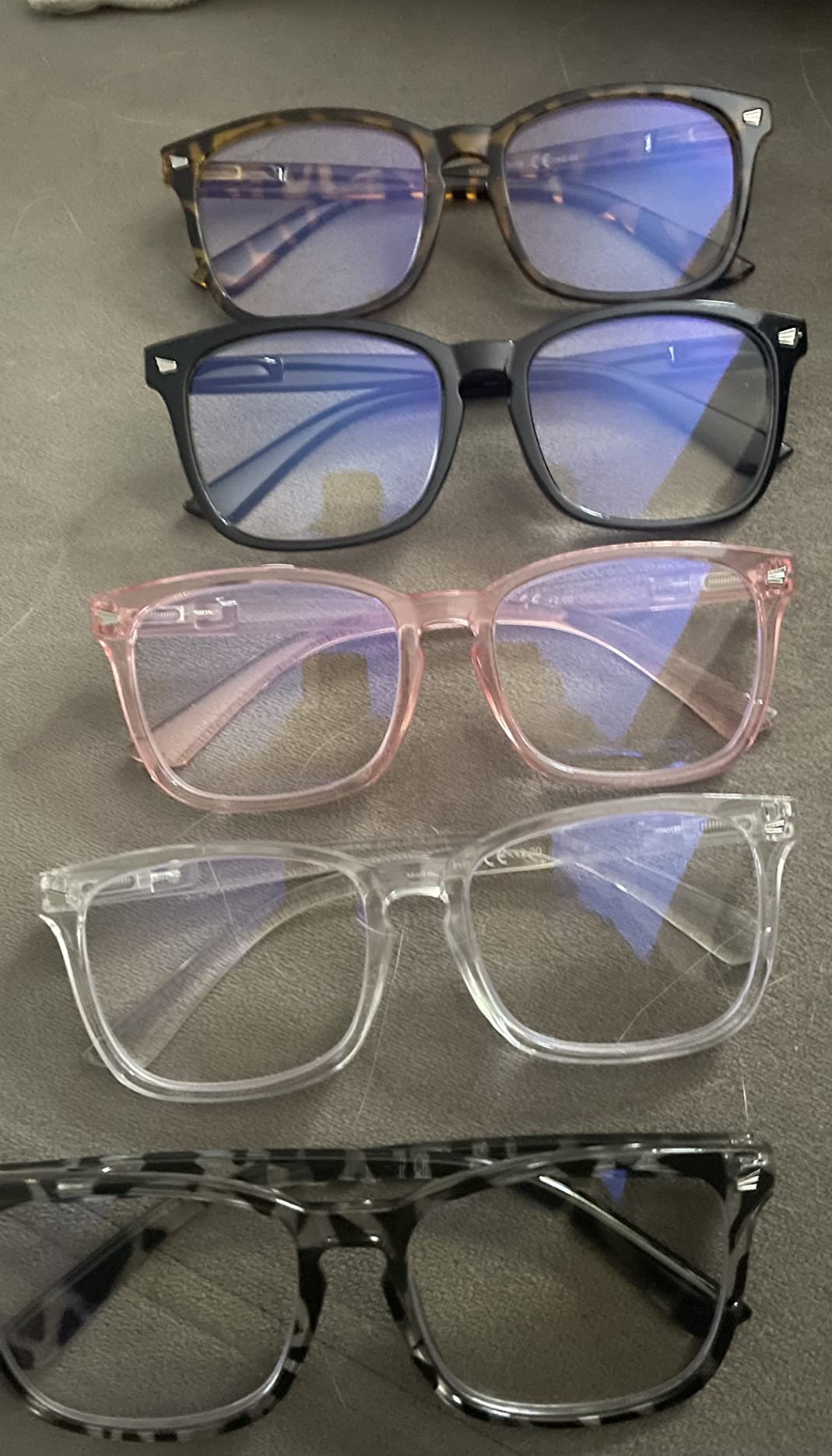 5 Pack Blue Light Blocking Reading Glasses, Spring Hinge Readers for Women Men, Anti UV Ray Filter Nerd Eyeglasses customer photo 1