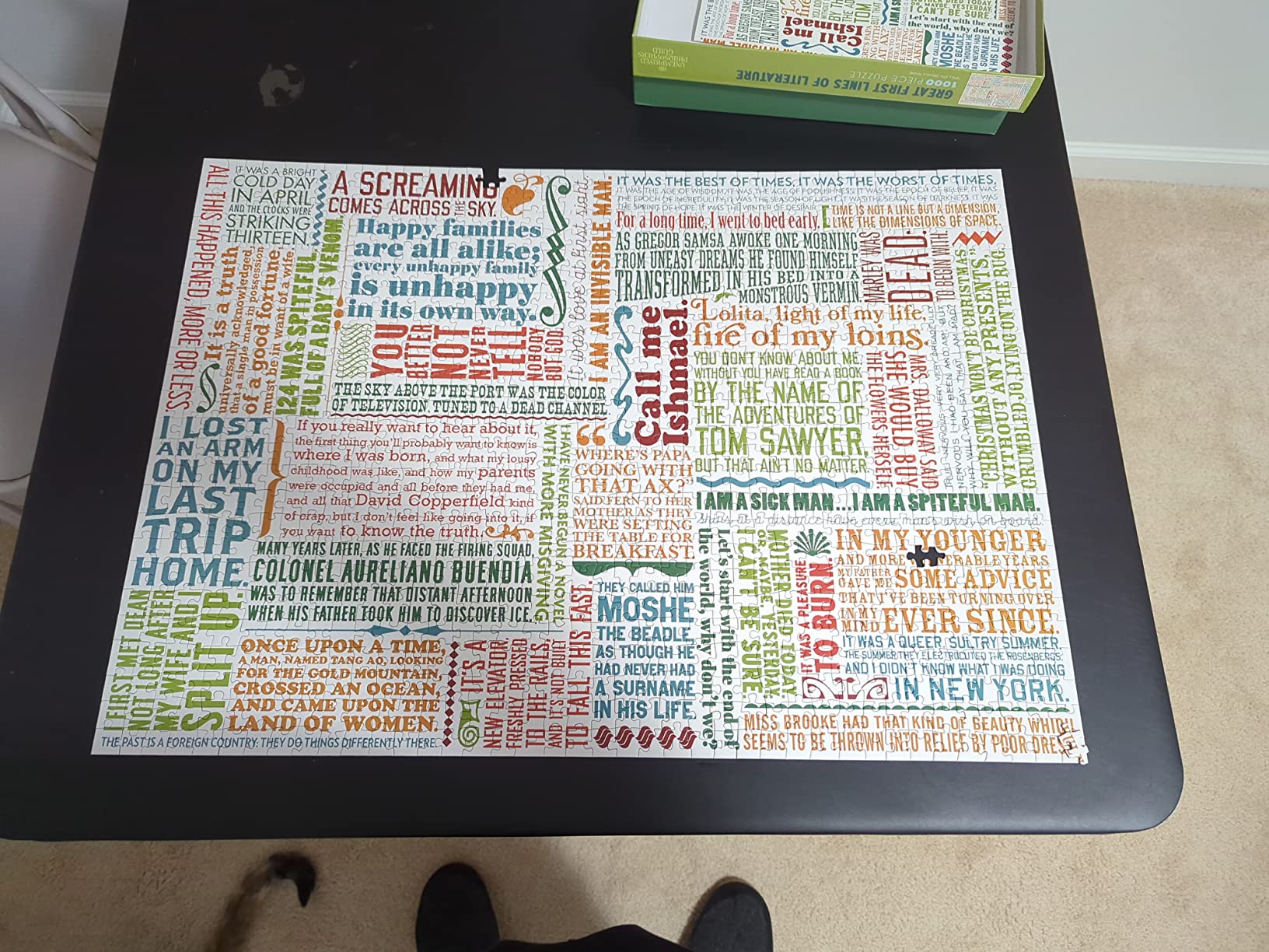 First Lines of Literature Jigsaw Puzzle - 1000 Pieces - Includes Mini Poster with Puzzle Art customer photo 1