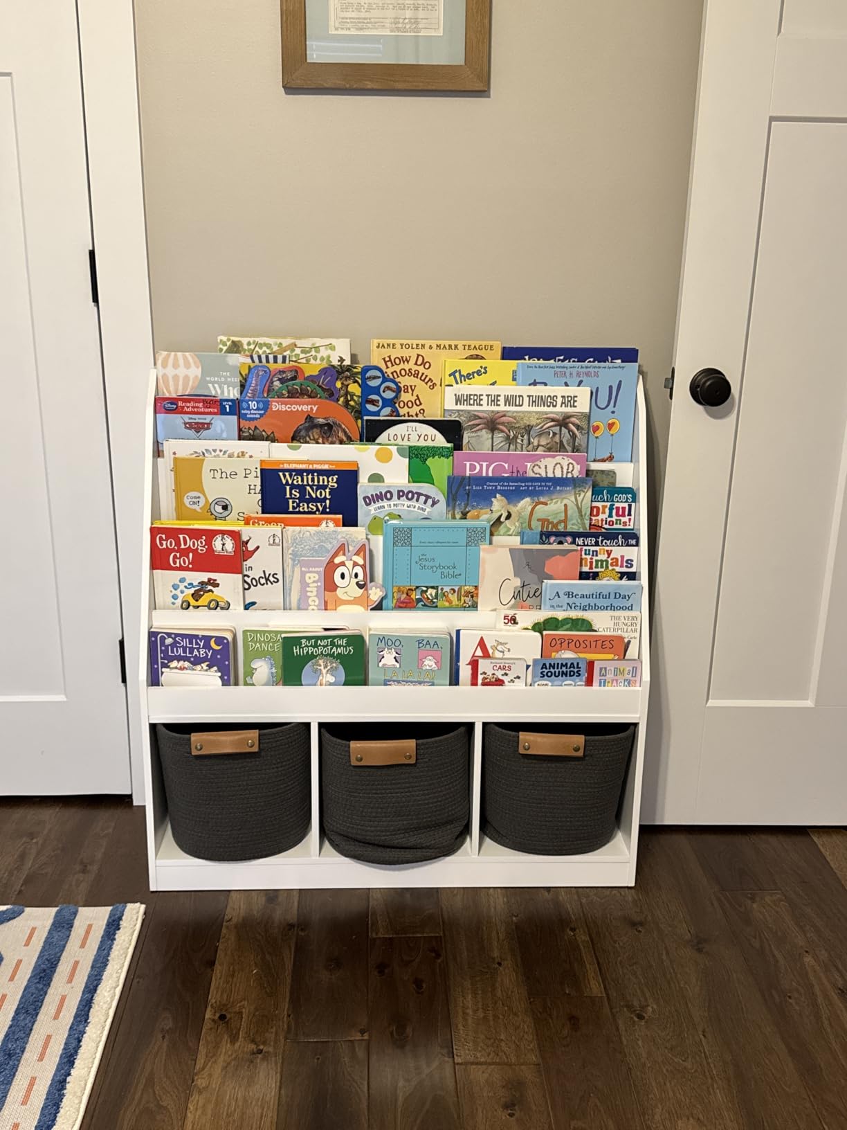 RiverRidge Kids 4 shelves Three Cubbies Bookrack, White (02-251), 11.81