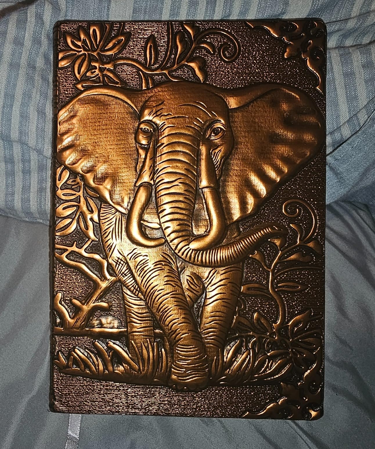 3D Elephant Vintage Leather Journal Writing Notebook with Pen Set, Antique Handmade Leather Daily Notepad customer photo 1