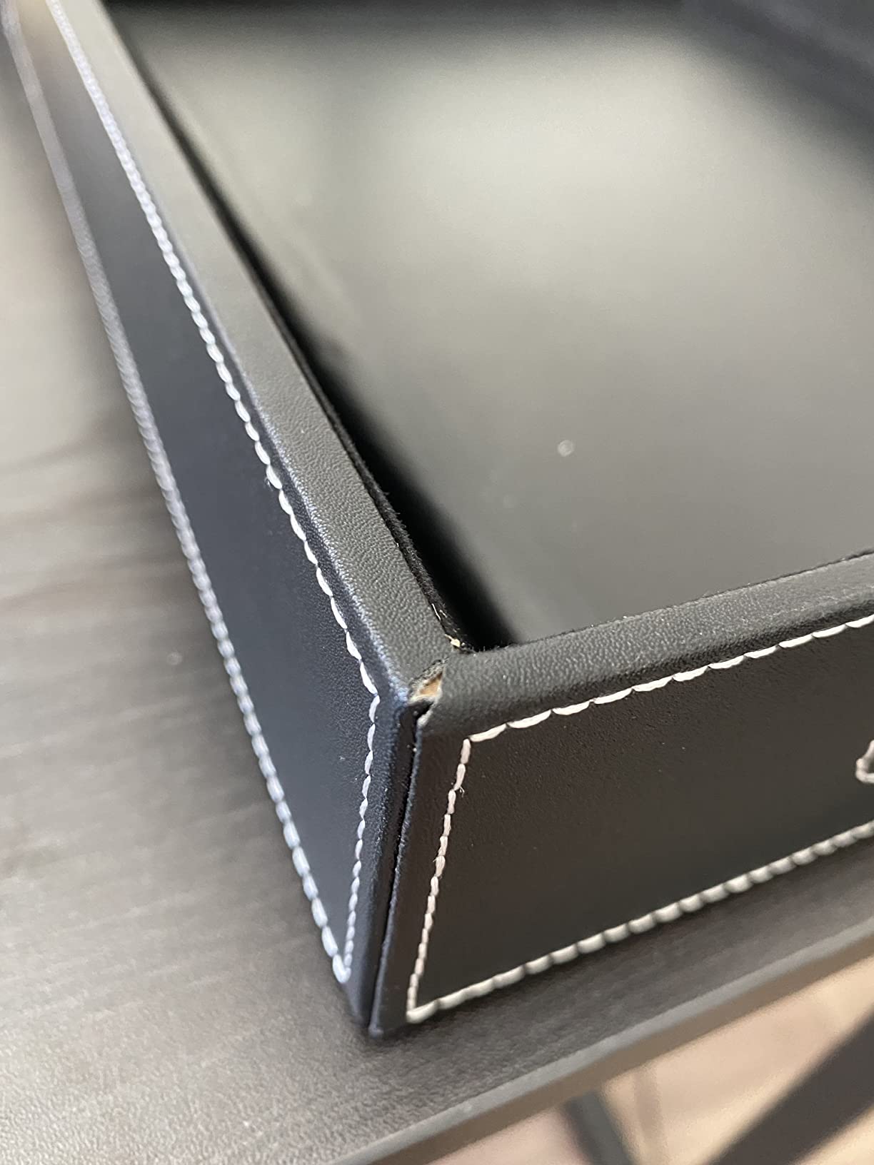 Leather Letter Tray, Thipoten Elegant Desk Organizer for Office Supplies, Mail, Paper, File, Magazine, Perfect Office Organization for Desktop(Brown) customer photo 2