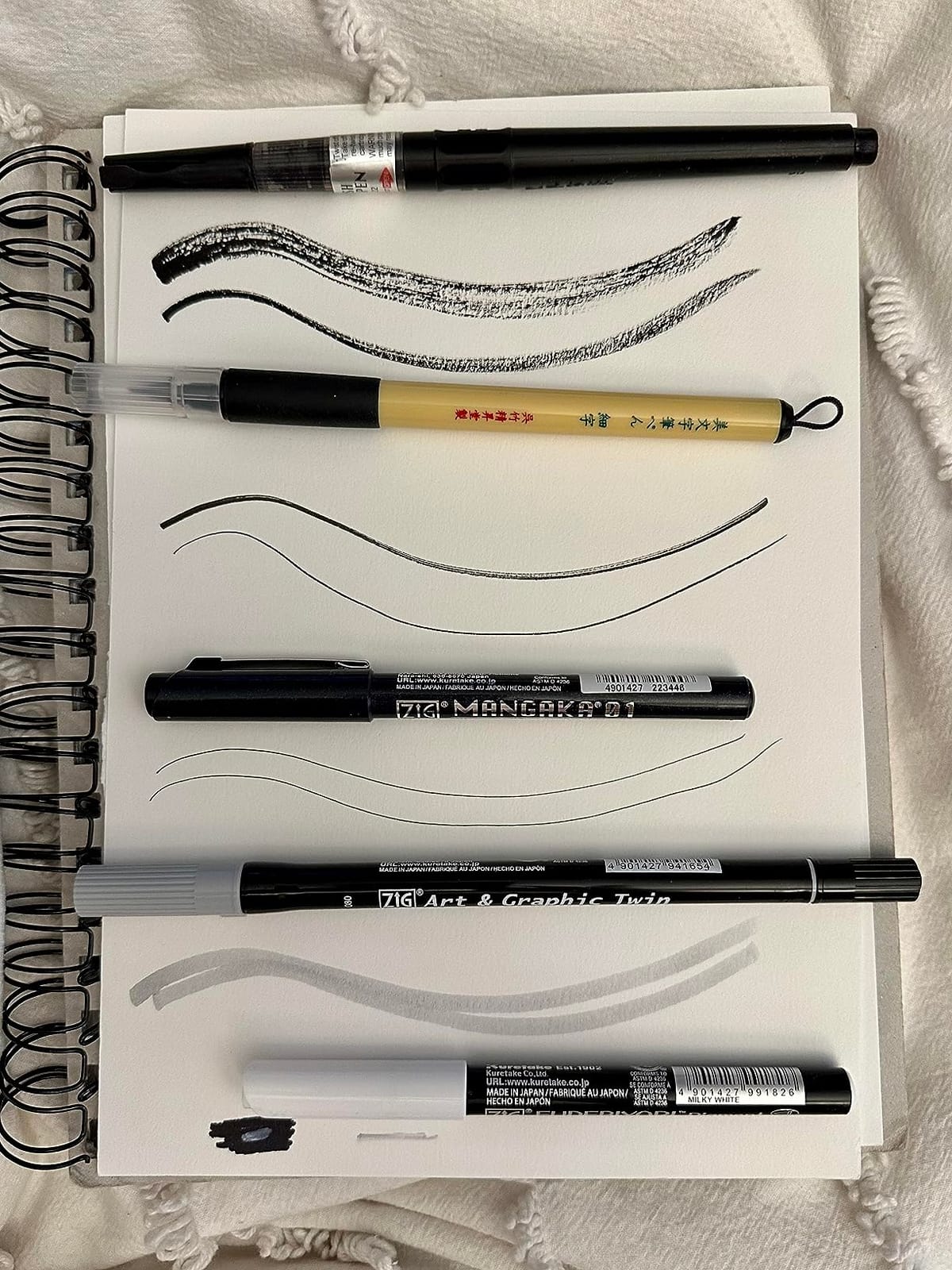 Kuretake Zig Inktober Pen Set, for Illustration, Manga Drawing, Lettering and Calligraphy, Professional Artist, Made in Japan (FUDEGOKOCHI 3pcs) customer photo 2