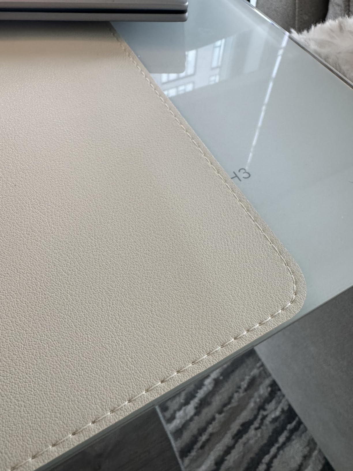 Wolaile Large Desk Pad for Writing, 36x17 inch Waterproof Non-Slip Leather Mouse Pad, Computer Mat Desktop Protector for Office Home, Black customer photo 2