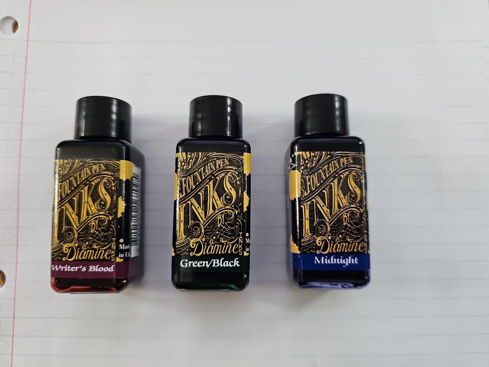 Diamine Fountain Pen Ink 30ml - 3 x Bottles - Writer's Blood & Earl Grey & Aurora Borealis, Writer's Blood, Earl Grey, Aurora Borealis customer photo 1