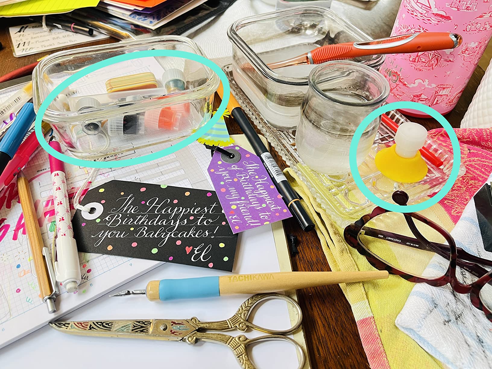 Ink Well for Dip Pen with Lid for Fountain Pen Calligraphy Ink Holder for Glass Dip Pen customer photo 1