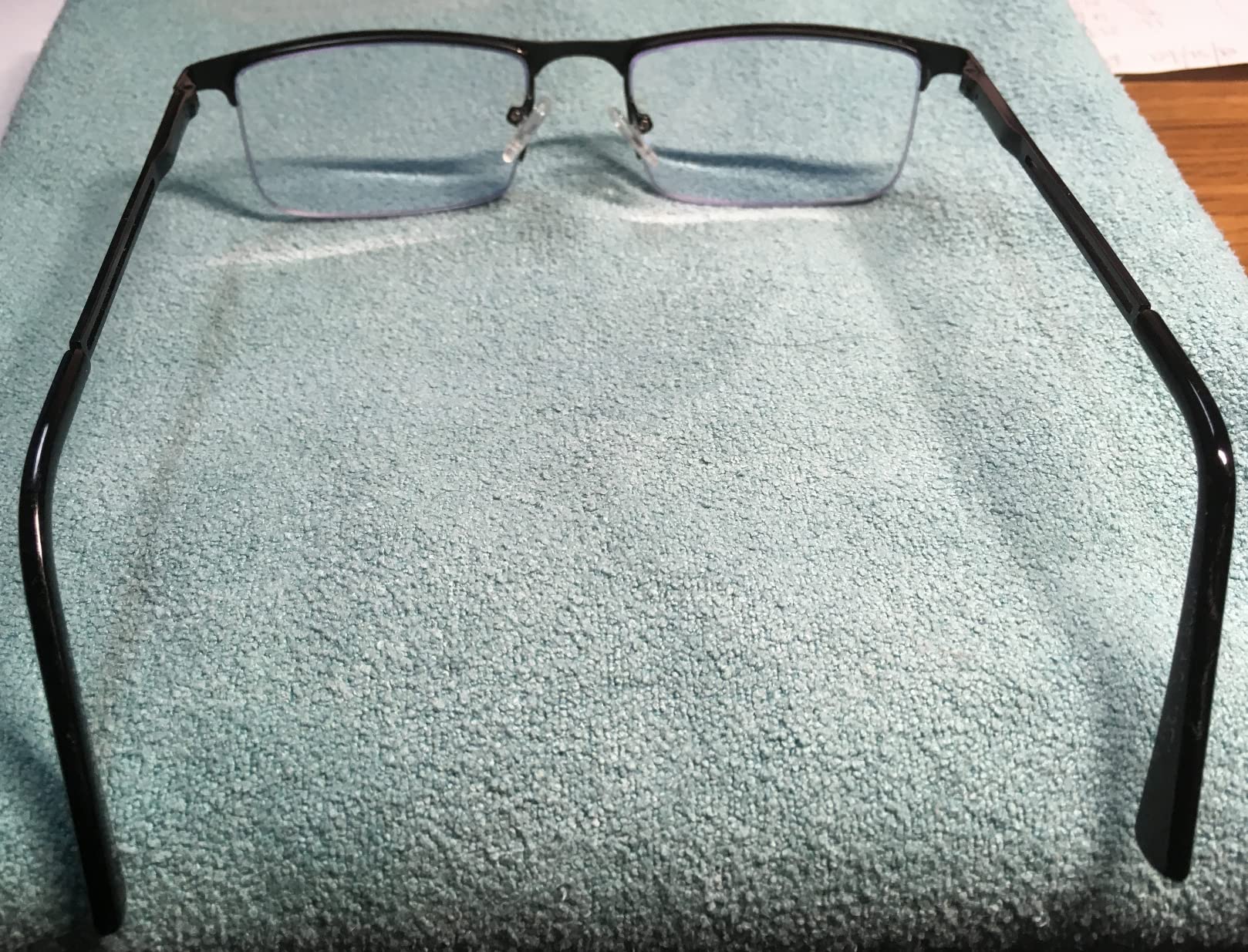 3 Pack Reading Glasses for Men Blue Light Blocking, Lightweight Metal Rectangle Semi Rimless Readers for Men, Anti Eyestrain/UV, Half Frame Spring Hinge Eyeglasses with Pouches 150 customer photo 1
