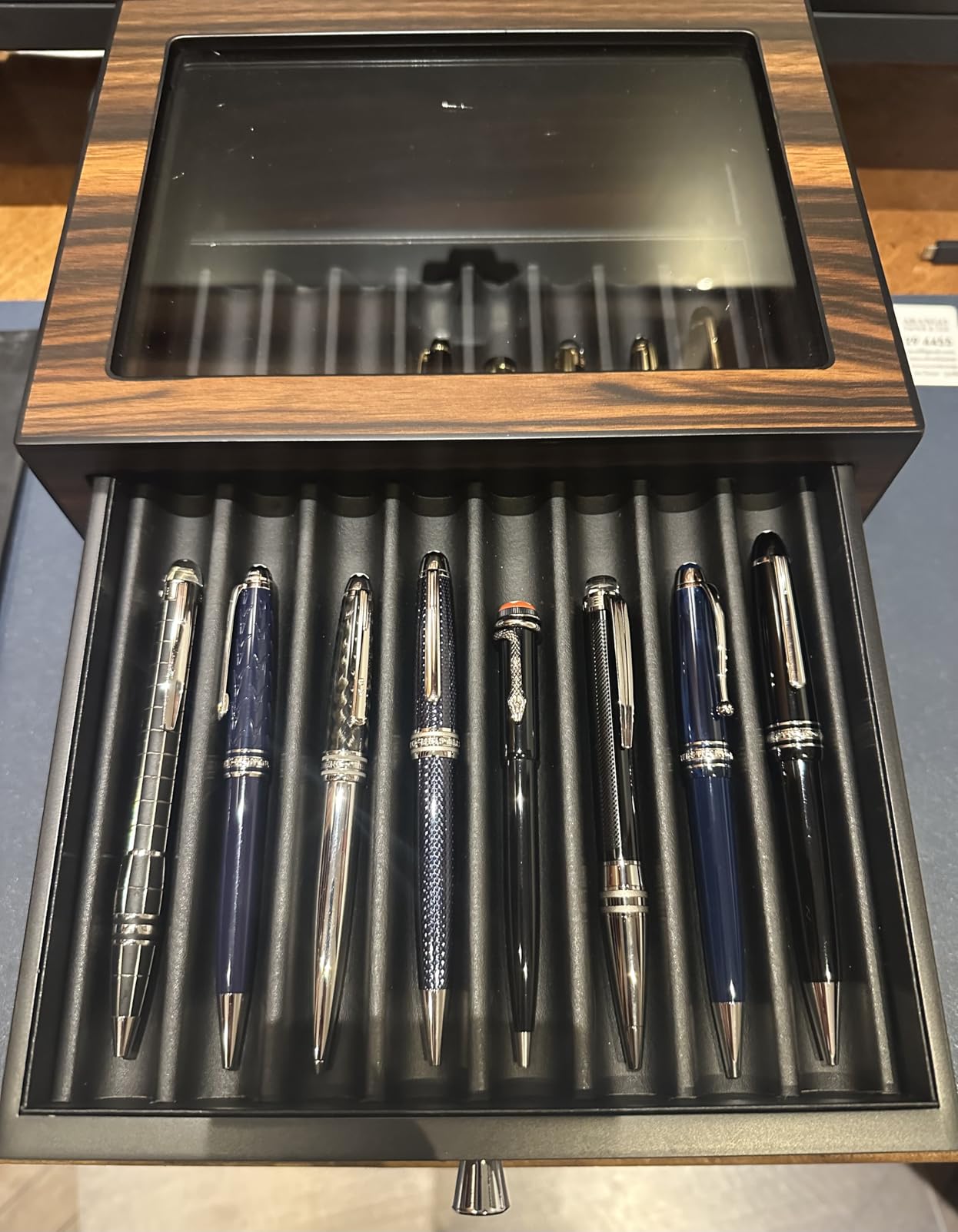 Stackable Wooden Display Case with Drawer - Slot Ebony Pen Cabinet, Luxury Fountain Pen Storage Box with Glass Window for Collection customer photo 1