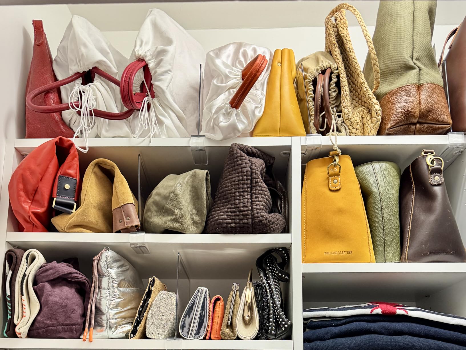 HBlife 6 Pack Closet Organizers and Storage, Clear Shelf Dividers, Vertical Purse Organizer for Closet Perfect for Sweater, Shirts, Handbags in Bedroom and Kitchen, Acrylic Bookshelf for Organization customer photo 2