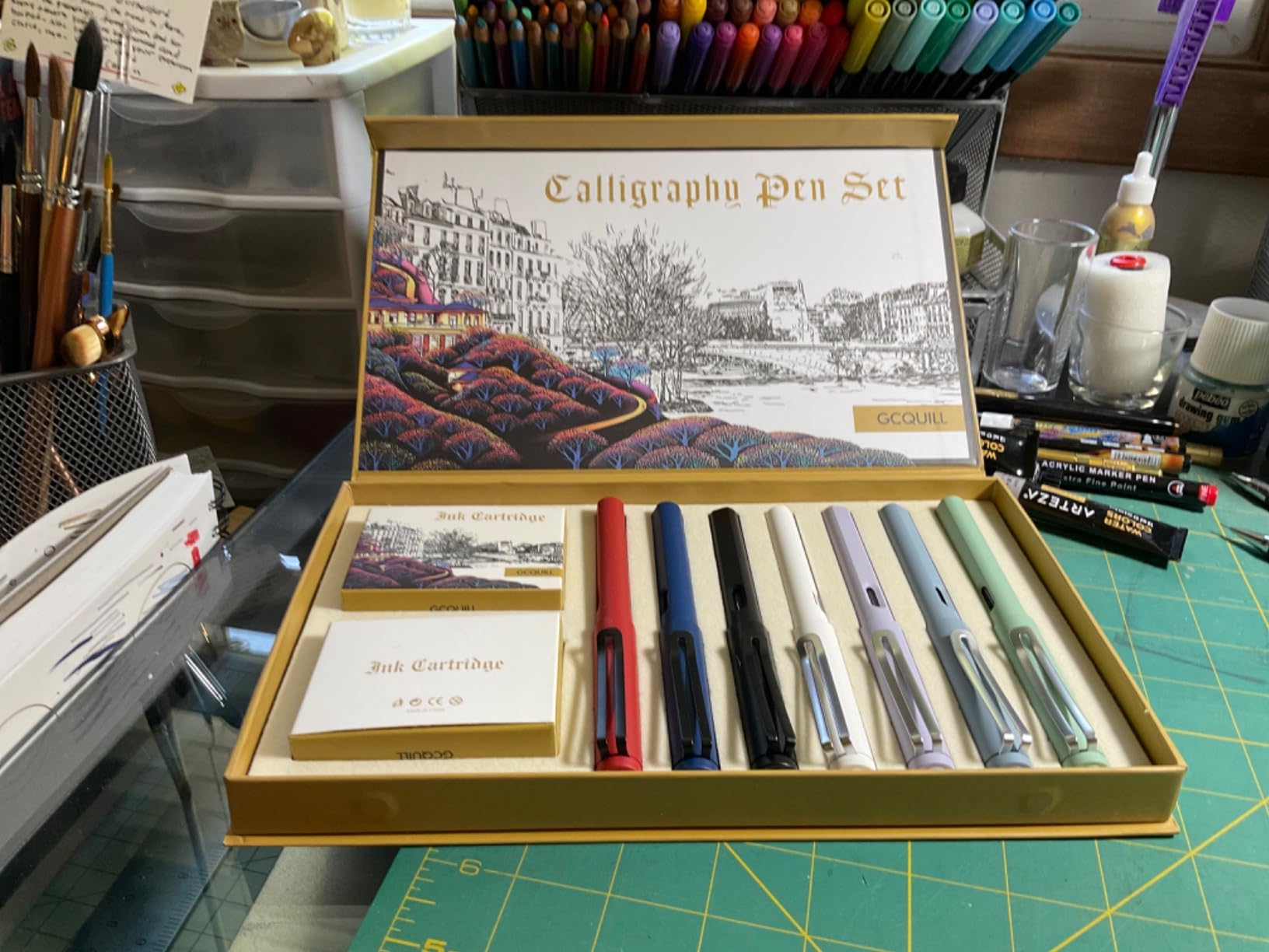 Calligraphy Fountain Pen Set - 7 with Different Nibs and 40 Ink Cartridges for Beginners customer photo 1