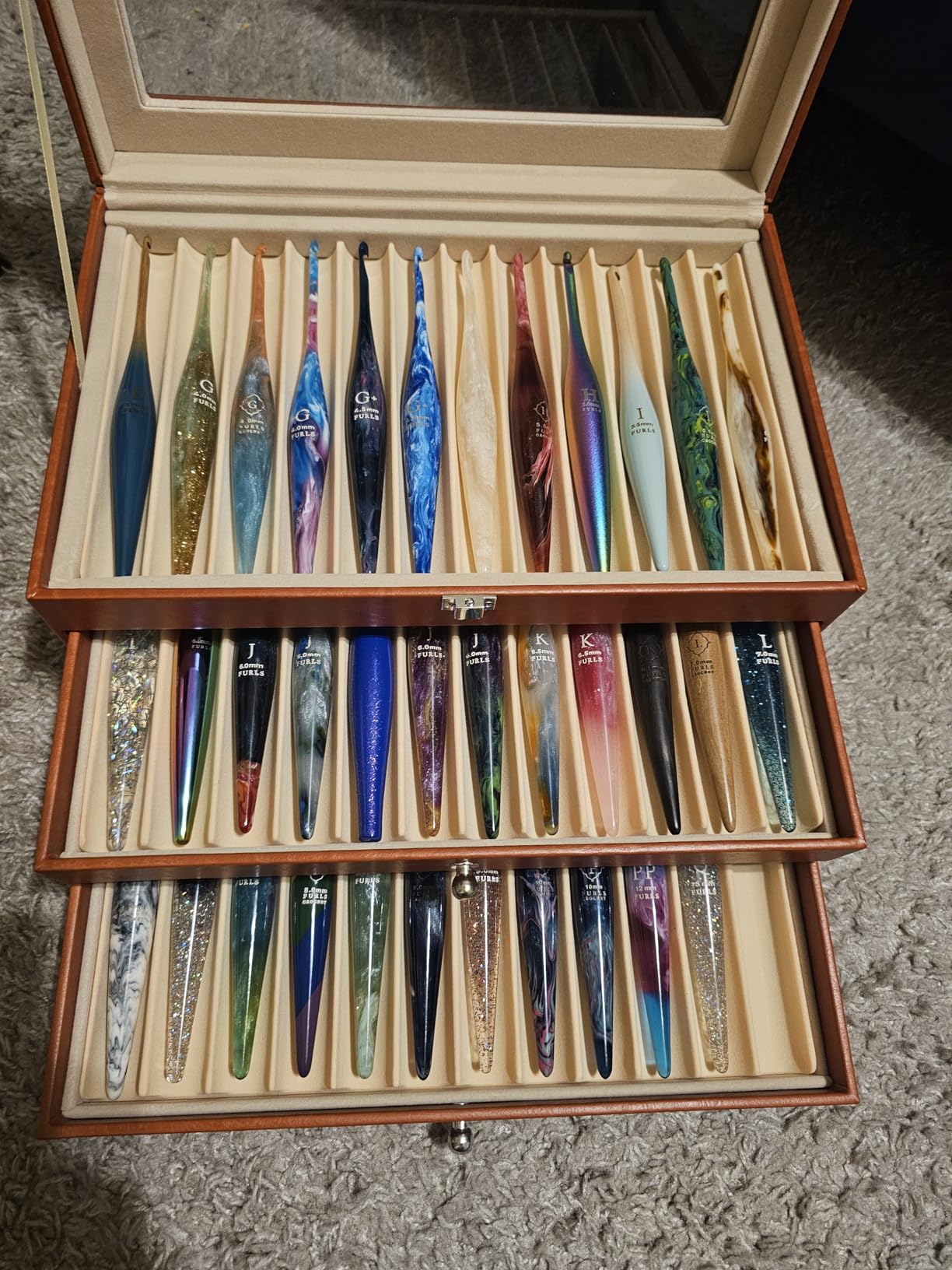 TFCFL Fountain Pen Display Case Box 36 Slots Wooden Collector Display Case 3 Layer Fountain Pen Storage Display Box customer photo 2