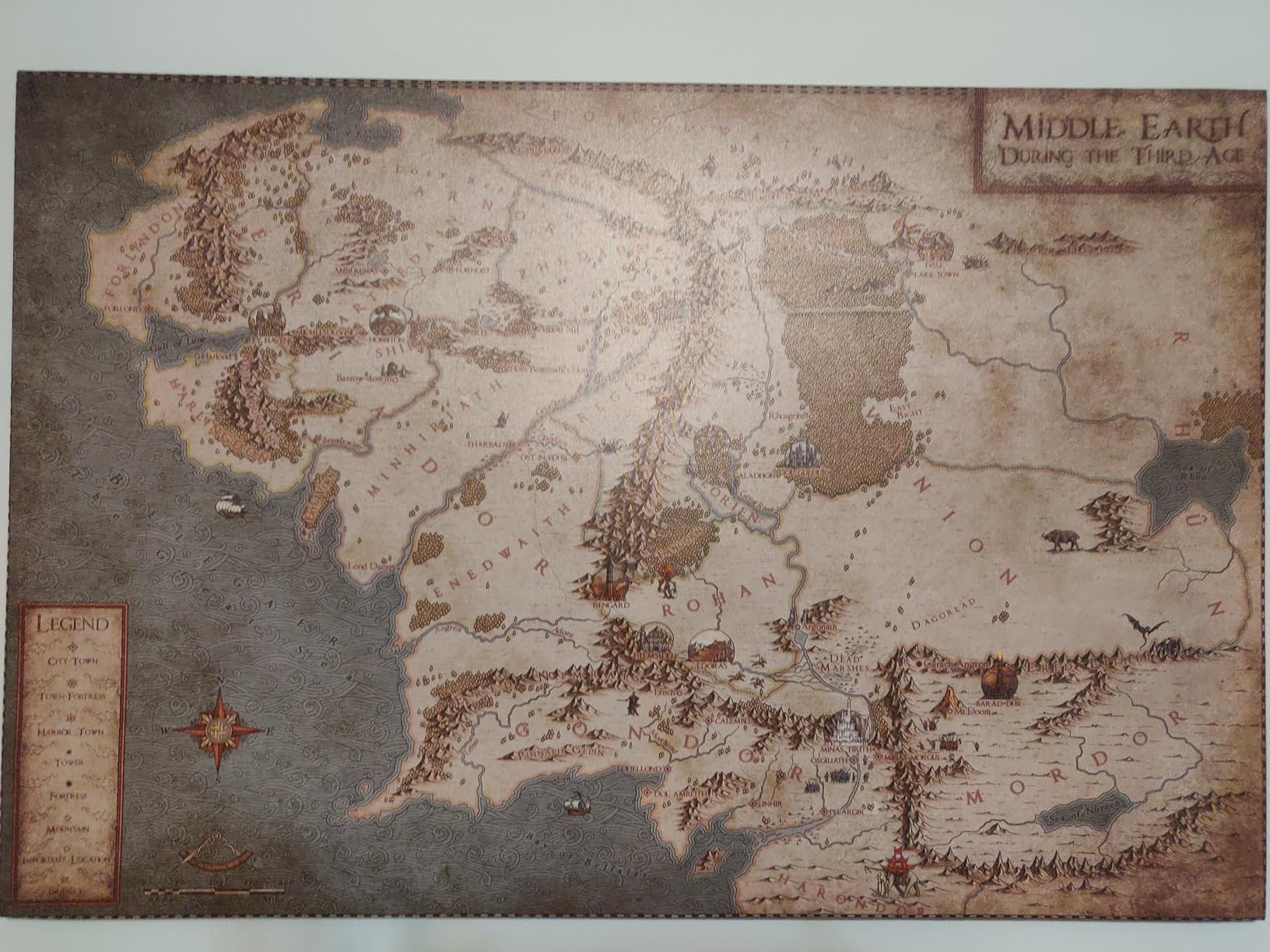 Middle Earth Map Canvas Wall Art Movie MapHD Print - Retro Middle Earth Map Canvas Painting for Home Wall Decor, Vintage Movie WorldMap Poster Framed Artwork for Room Decor (12