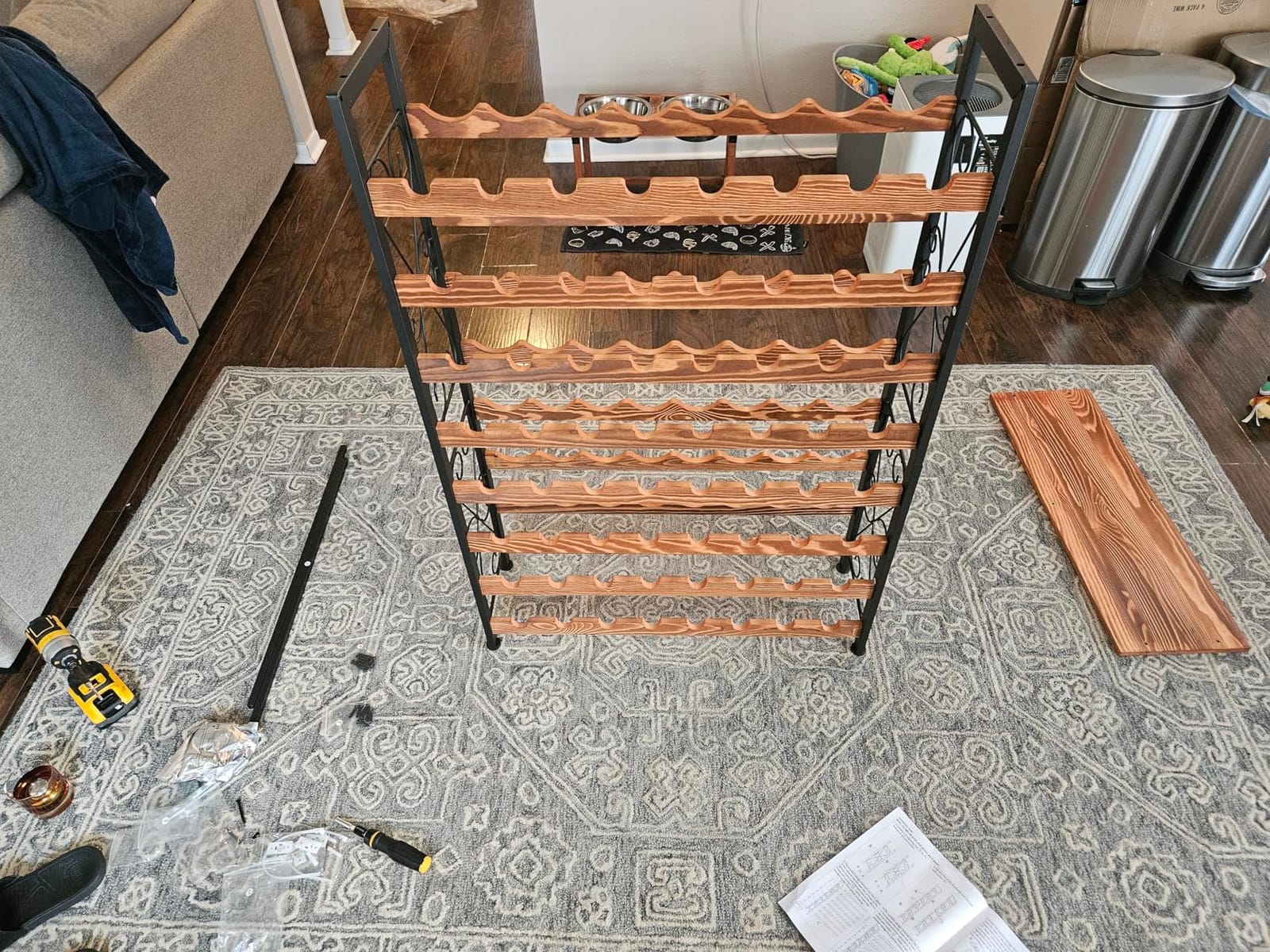 Sonyabecca 48 Bottle Wine Rack Freestanding Floor with Wood Top, 8-Tier Wine Storage Shelf with Serving Station, Wine Holder for Kitchen, Bar, Dining Room, Home Bar Cabinet for Wine Bottles, No Wobble customer photo 1