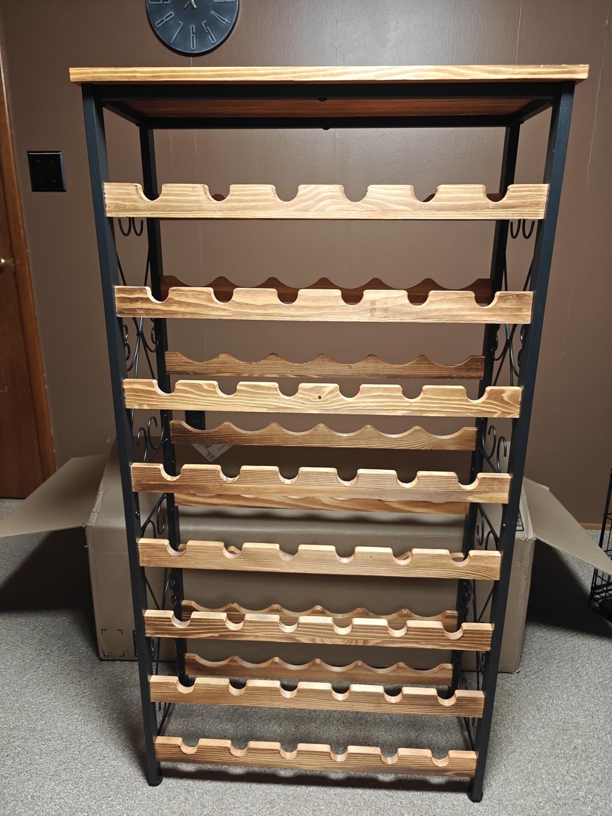 Sonyabecca 48 Bottle Wine Rack Freestanding Floor with Wood Top, 8-Tier Wine Storage Shelf with Serving Station, Wine Holder for Kitchen, Bar, Dining Room, Home Bar Cabinet for Wine Bottles, No Wobble customer photo 2