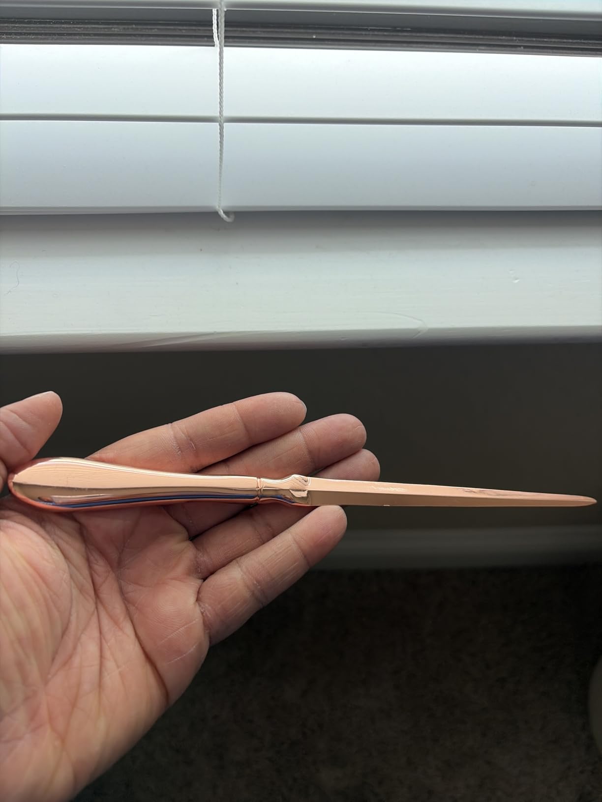 Safe Edge Letter Opener Knife, Rose Gold, 1 Pack | Premium Weighted Feel | Safe Cutting Edge | Opens Mail with Ease customer photo 1
