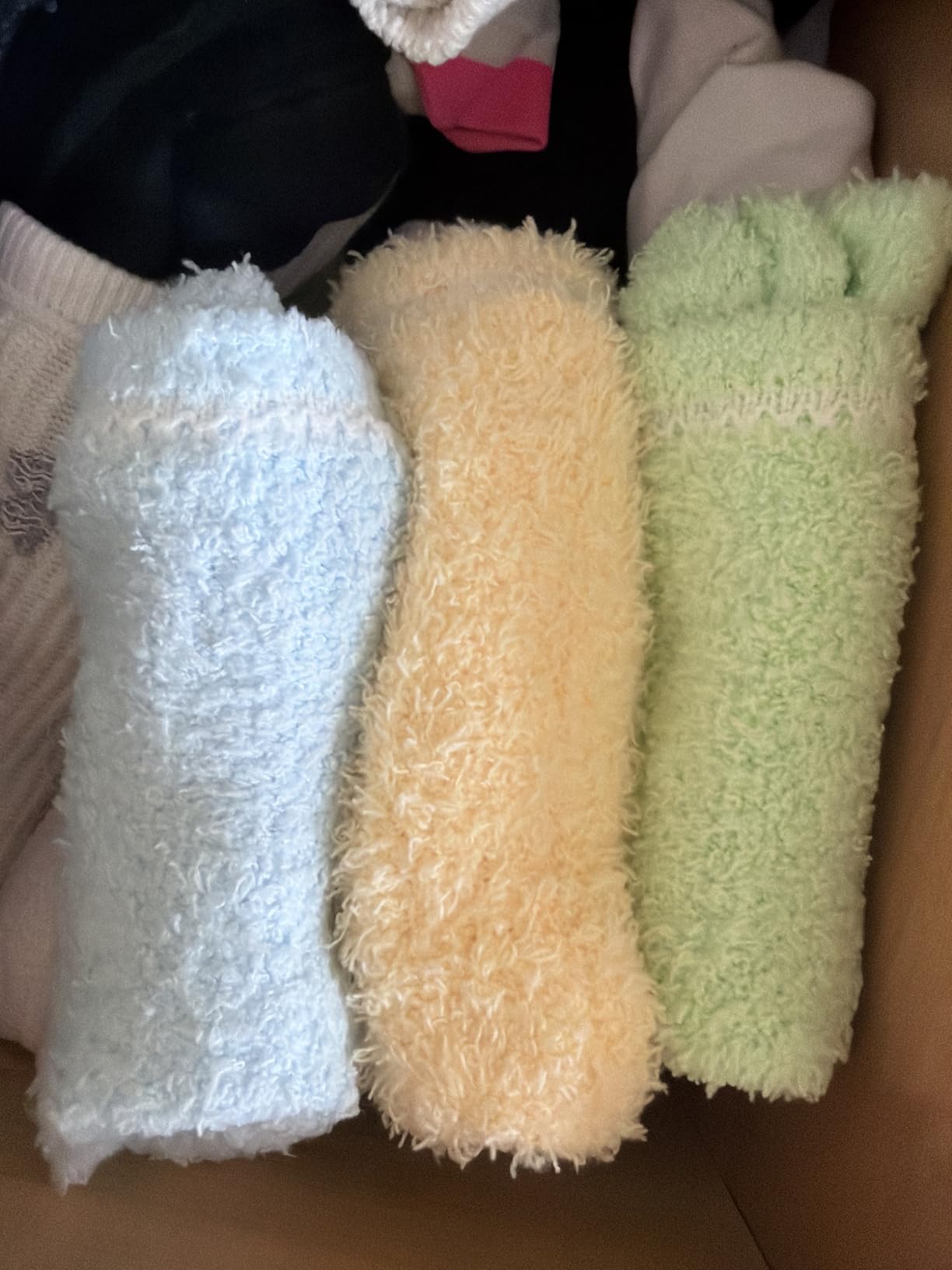 FNOVCO Non Slip Socks for Women Winter Warm Cozy Fuzzy Slipper Socks Soft Fluffy Hospital Socks with Grips customer photo 2