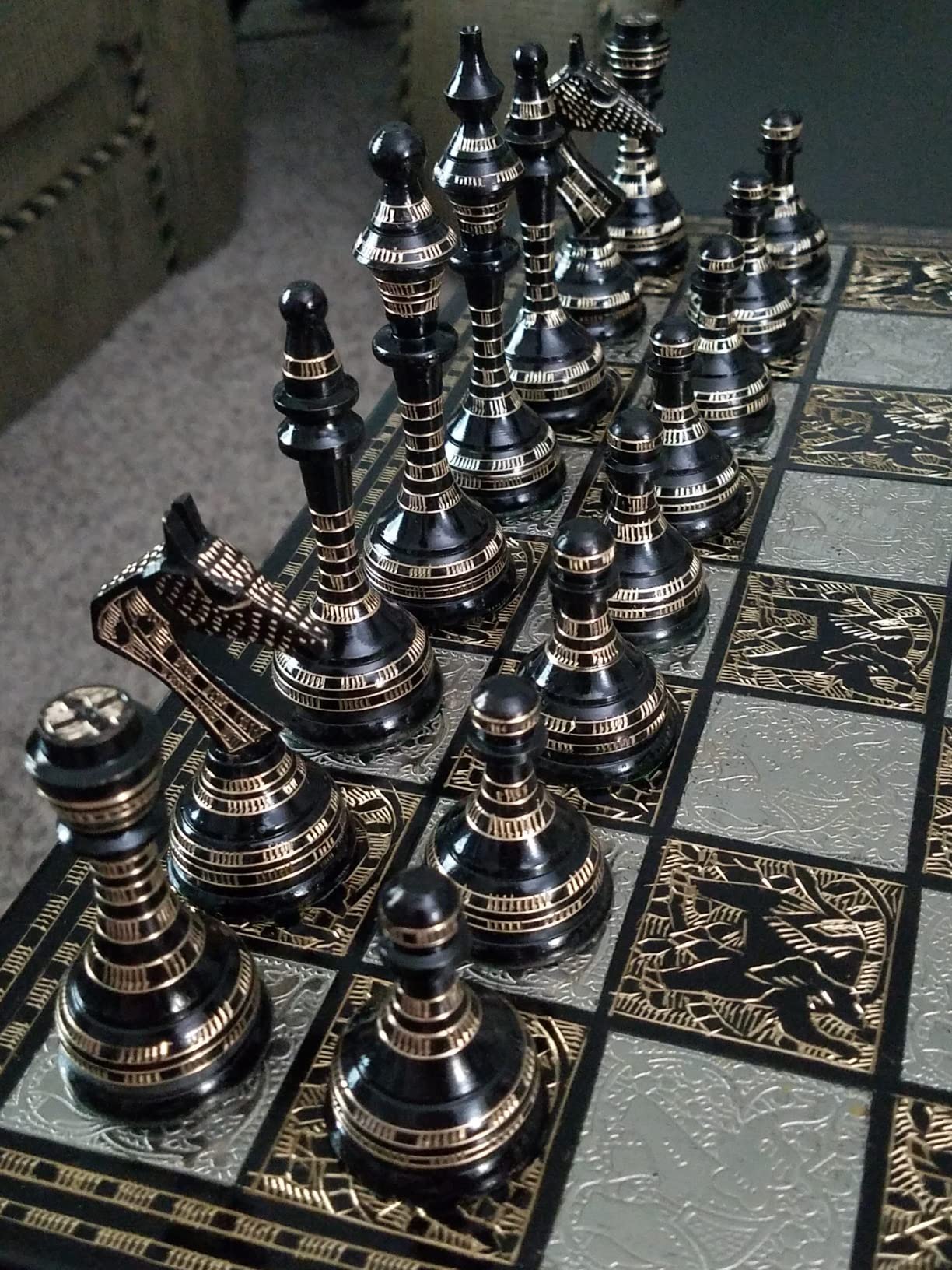 Luxury & Decorative Premium Chess Board Game Set | 14 x 14 Inches | Multicolor | Collectible & Handmade Chess Set for Professionals & Adult for Tournament/for Gifting by INDUS LIVING customer photo 1