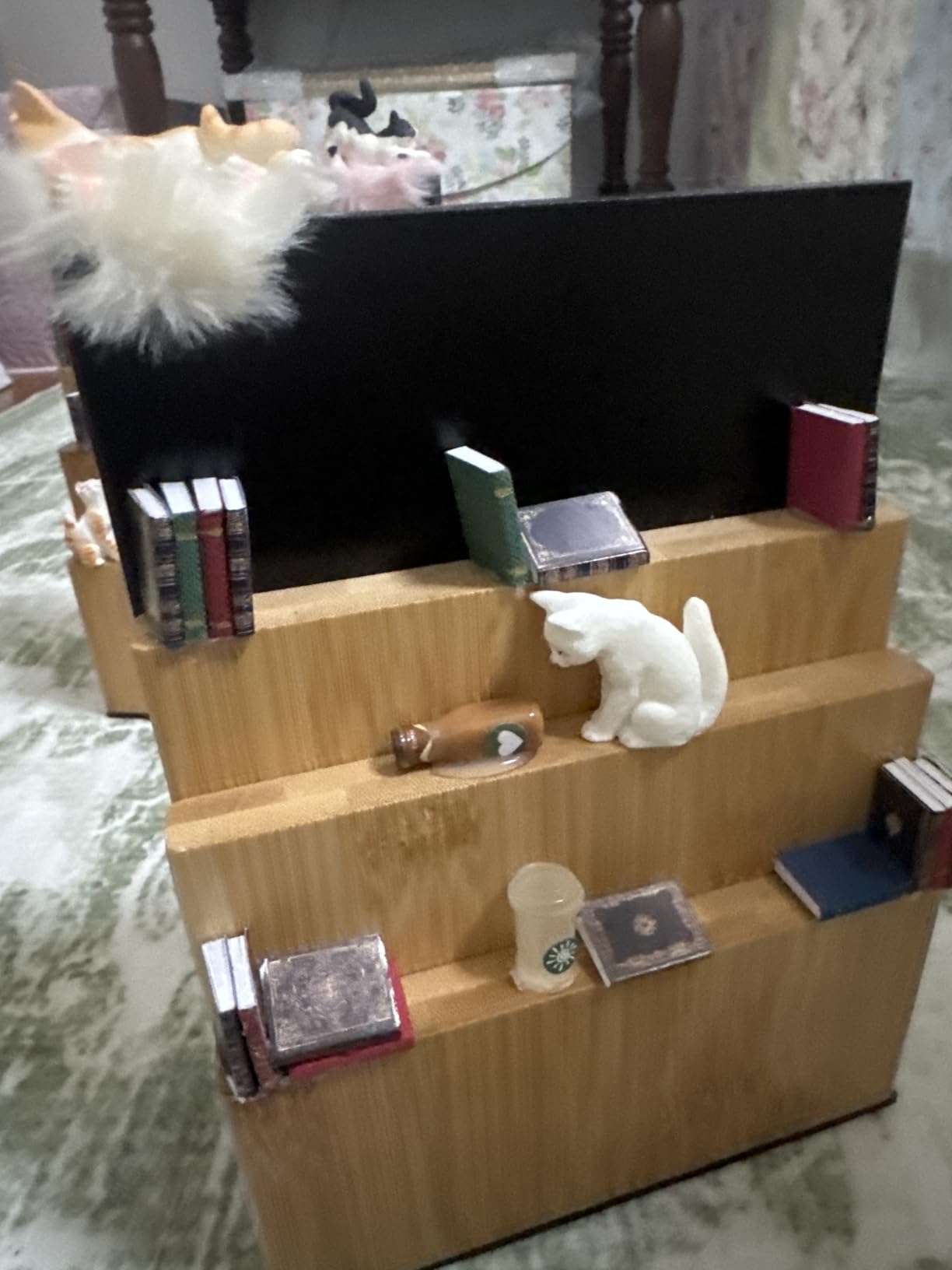Skylety 24 Pieces 1:12 Scale Miniatures Dollhouse Books Assorted Miniatures Dollhouse Accessories Small Books Decoration Accessories Doll Toy Supplies (Floral Style) customer photo 2