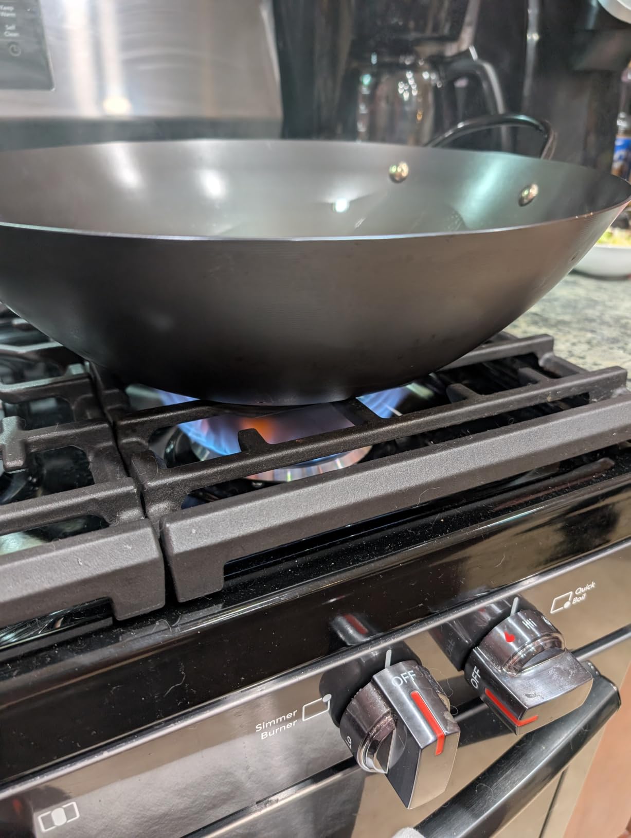 Babish 14 Inch Carbon Steel Wok Pan, Flat Bottom Stir Fry Pan, Induction | Carbon Steel Flat Bottom Wok with Wooden Handle & Helper Handle customer photo 1