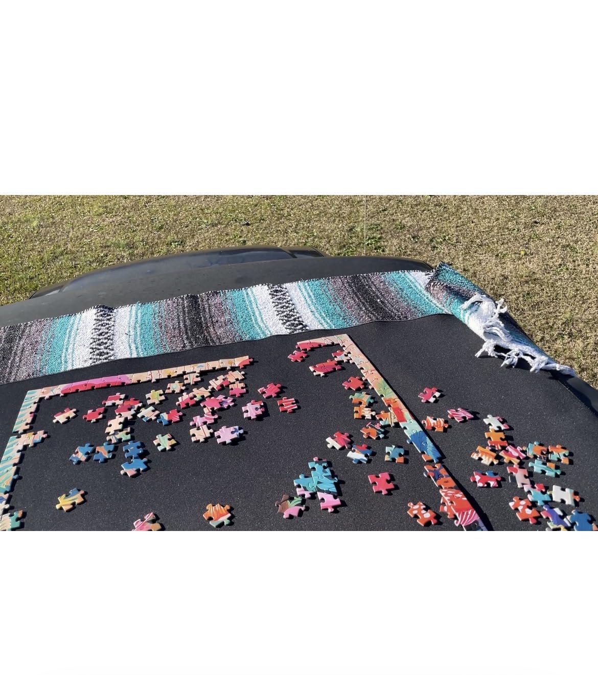 Premium Puzzle Mat - 26 x 47 Inches - Up to 1500 Pieces - Jigsaw Puzzle Roll Up Mat - Non Slip Rubber Bottom - Soft Polyester Surface - with Gift Packaging customer photo 1