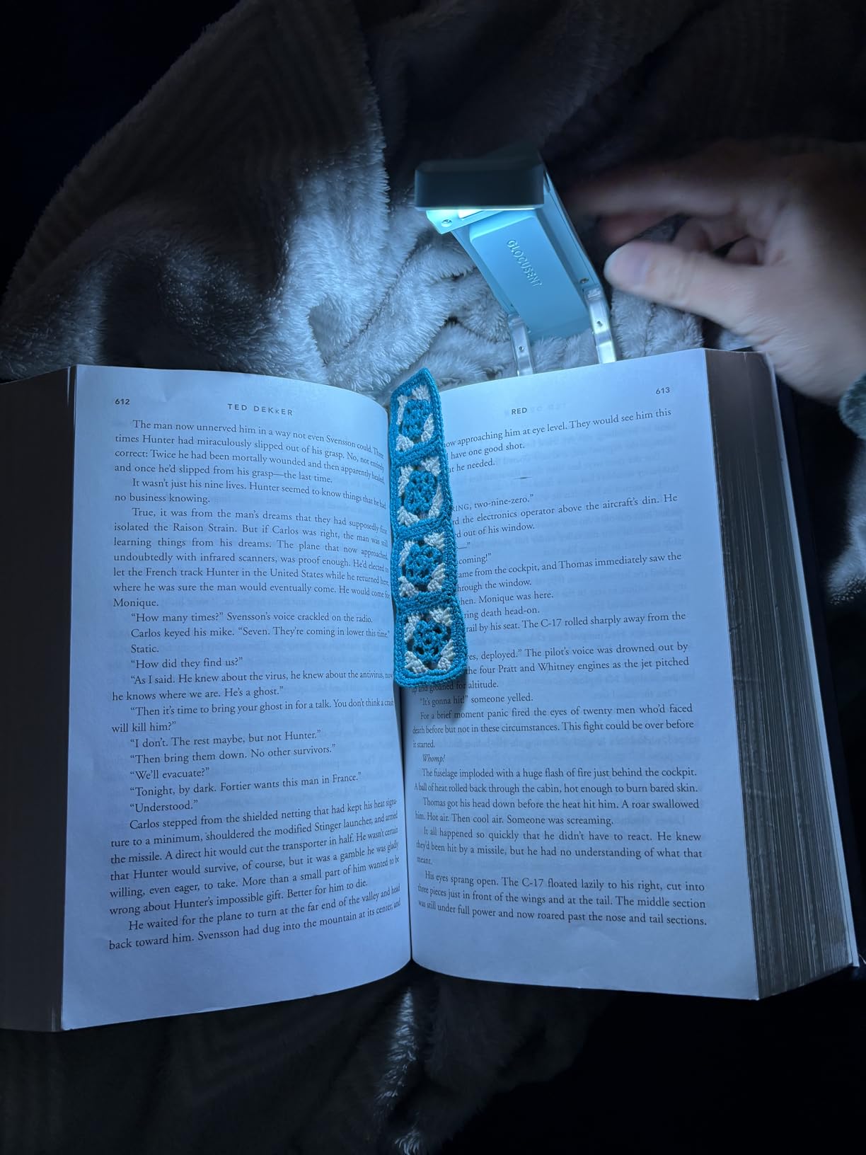Glocusent USB Rechargeable Book Light, Portable Clip-on LED Reading Light | 3 Amber Colors & 5 Brightness Dimmable, Eye-Caring, Compact Gift customer photo 1