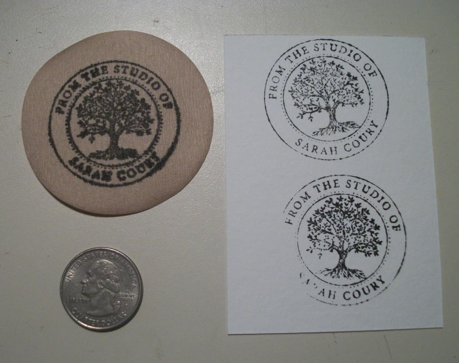 Pickled Stamps from The Library of | Ex Libris | Floral Book Stamp | Personalized Book Embosser | Custom Library Embosser | Self-Inking Wood Handle Floral 2 customer photo 2
