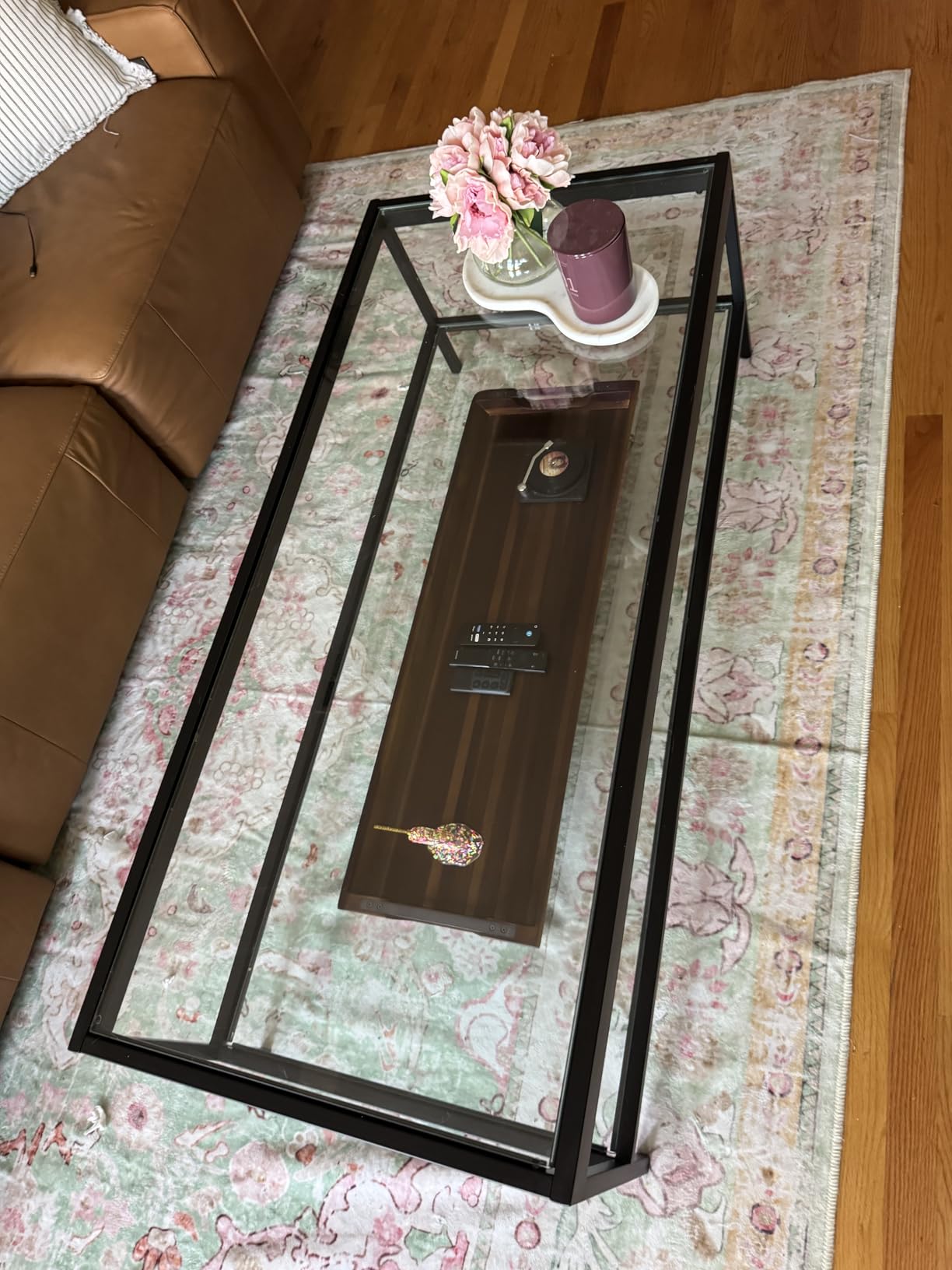 Acacia Wood Serving Tray with Metal Handle, 17x13in Tray for Ottoman | Decorative Food & Drink Tray for Coffee Table, Breakfast, Dinner, BBQ, Party, Lap, Couch, Rustic Home Decor, Elegant Gift Box customer photo 1