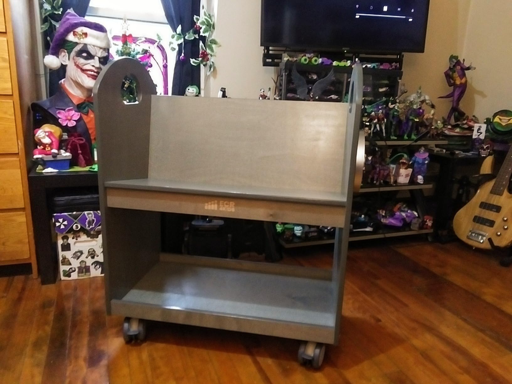 ECR4Kids Mobile Book Cart with Countdown Timer and Storage, Children's Furniture, Natural customer photo 2