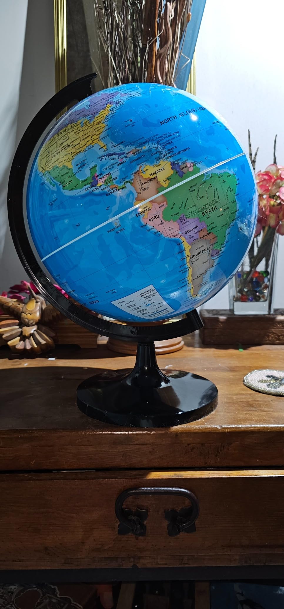EXERZ 12 Inches World Globe Political Map English Desk Globe School and | Large Educational Self Assembled Home and School Globe Geography Lover customer photo 2